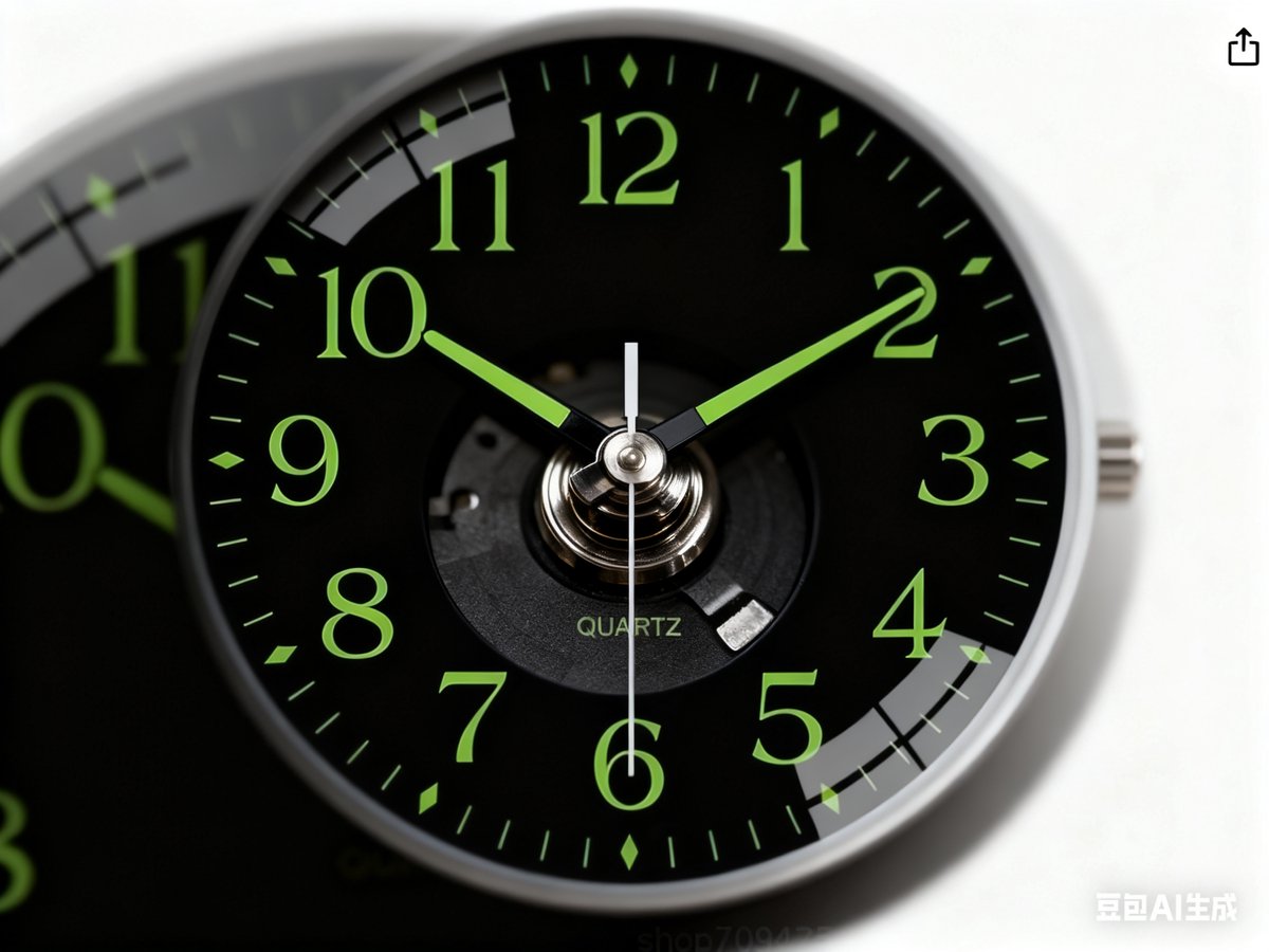 Luminous digital quartz wall clock - 20 cm - Modern minimalist silent clock for living room and bedroom - Stylish wall clock for home use - Image 2