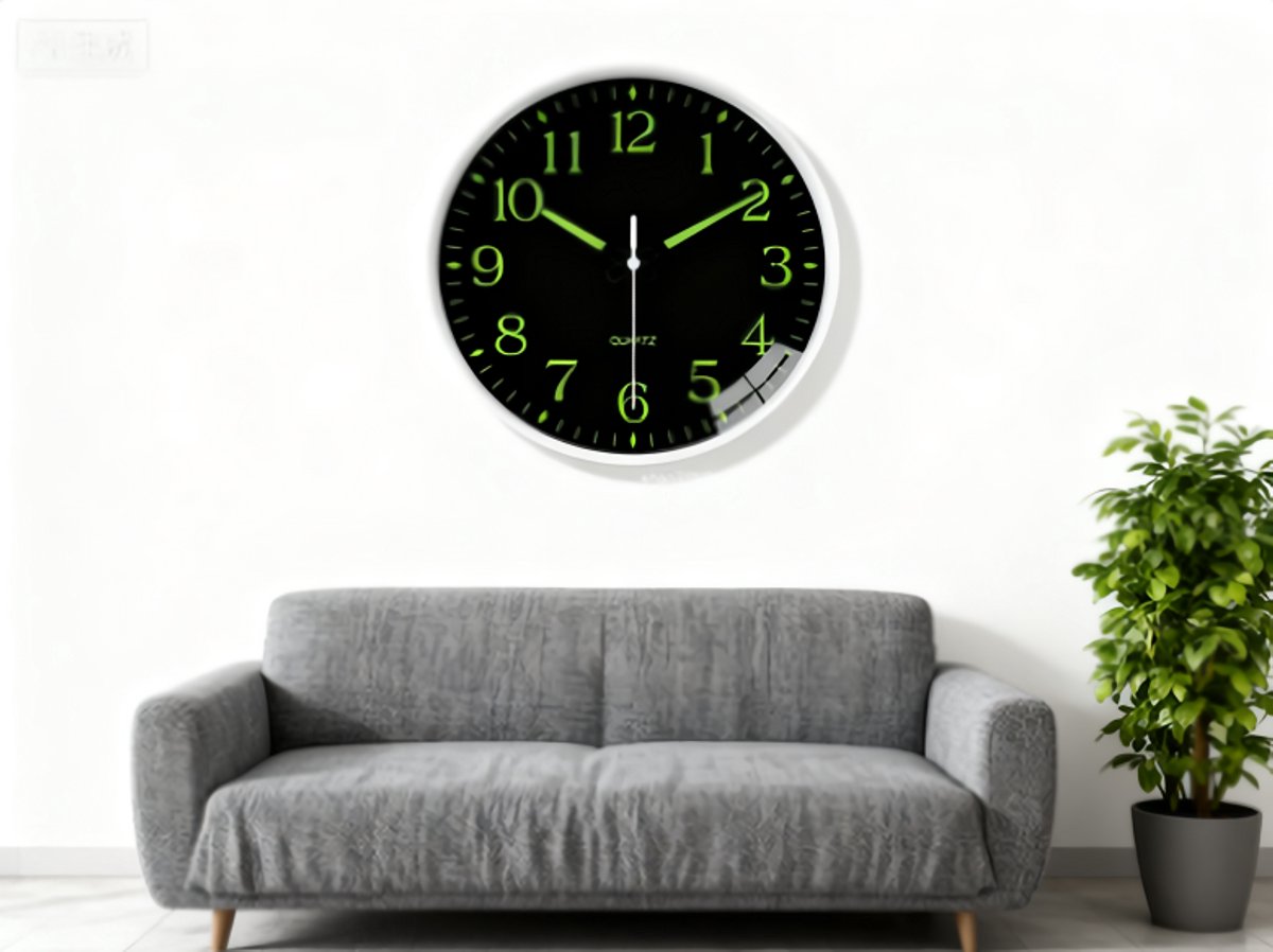 Luminous digital quartz wall clock - 20 cm - Modern minimalist silent clock for living room and bedroom - Stylish wall clock for home use - Image 4