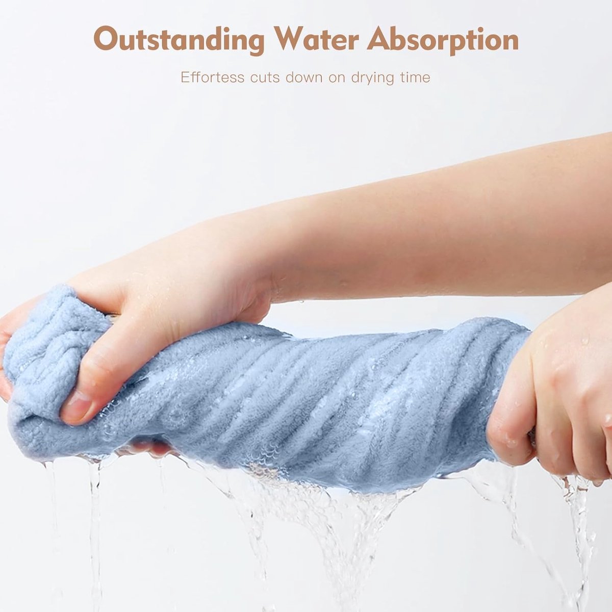 3-pack hair towels - Anti-frizz hair dryer wraps for curly hair - Fast-drying head towel accessories for women, teenagers, and children - Ideal as a Christmas gift and as a gift for mothers - Image 2