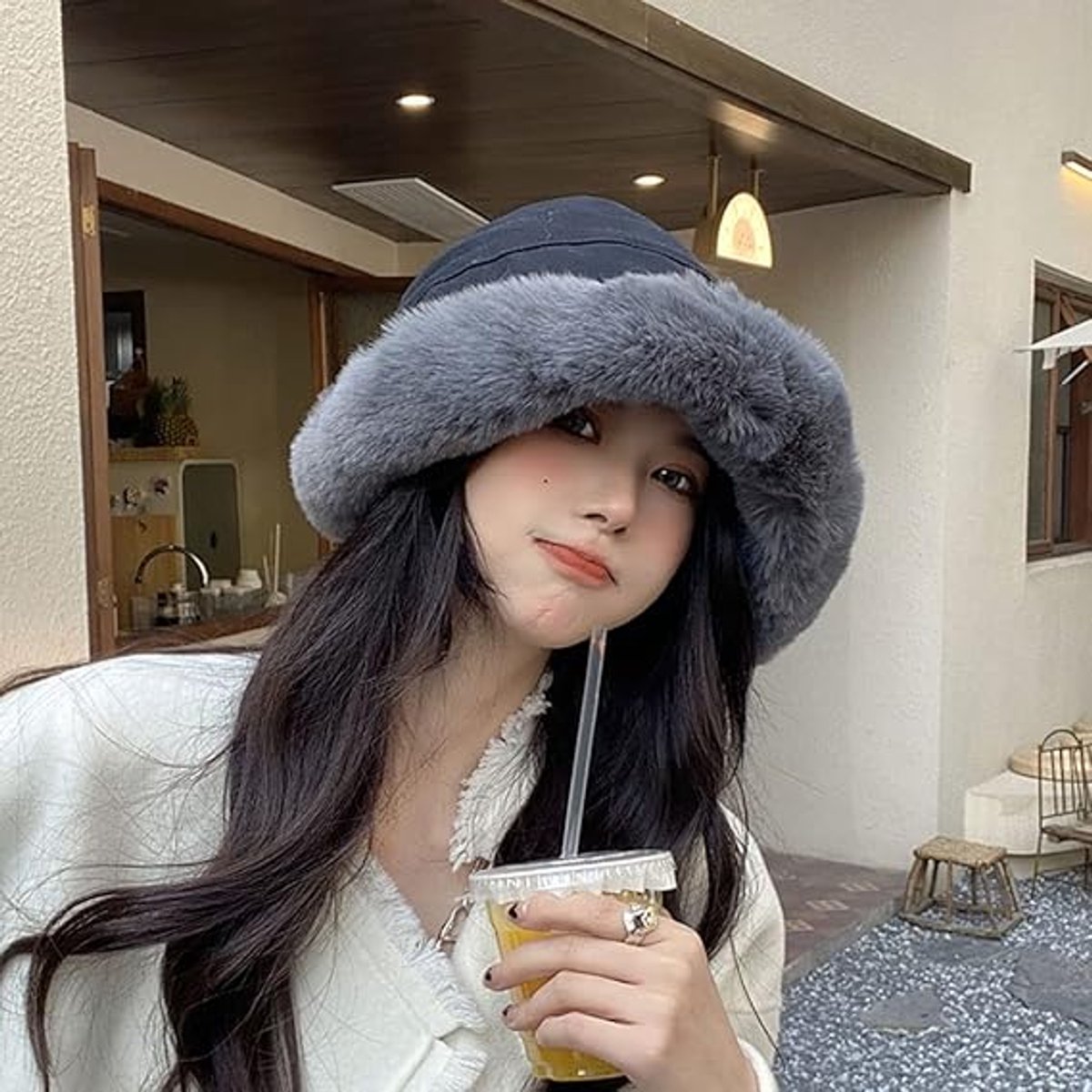 Women's Winter Hat - hat - Cold weather - Extreme warmth and wind protection - Fleece-lined interior - Wide brim design - Thick insulated material for snow-black - Image 4