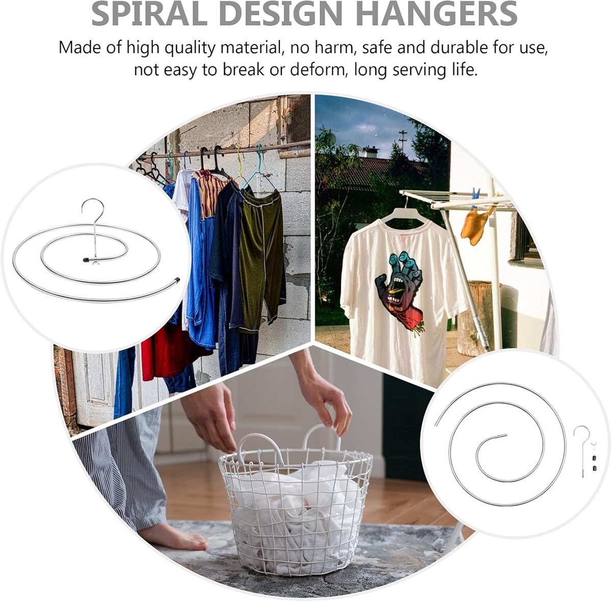 Spiral Drying Rack - 2-Piece Set - Windproof - For Bedding, Towels & Clothing - Rotatable & Space-Saving - Image 4