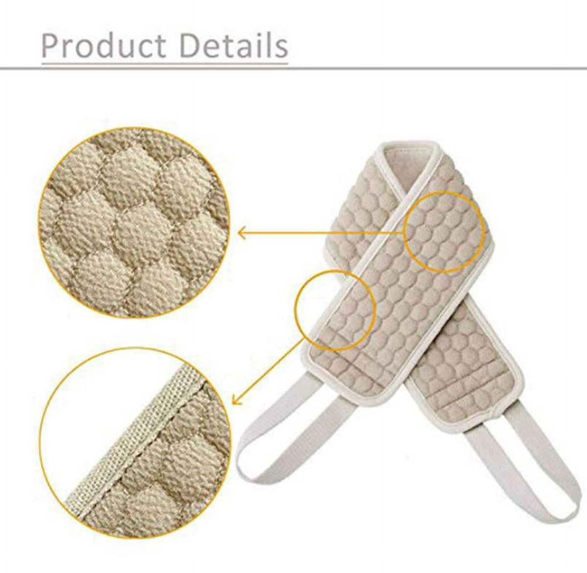 Loofah Back Sponge Scrubber - Exfoliating Shower Towel - Scrub Brush Shower Brush - Bath Brush Massage Brush - Scrub Massage Shower & Bath Body Brush - White - 80cm - Image 3