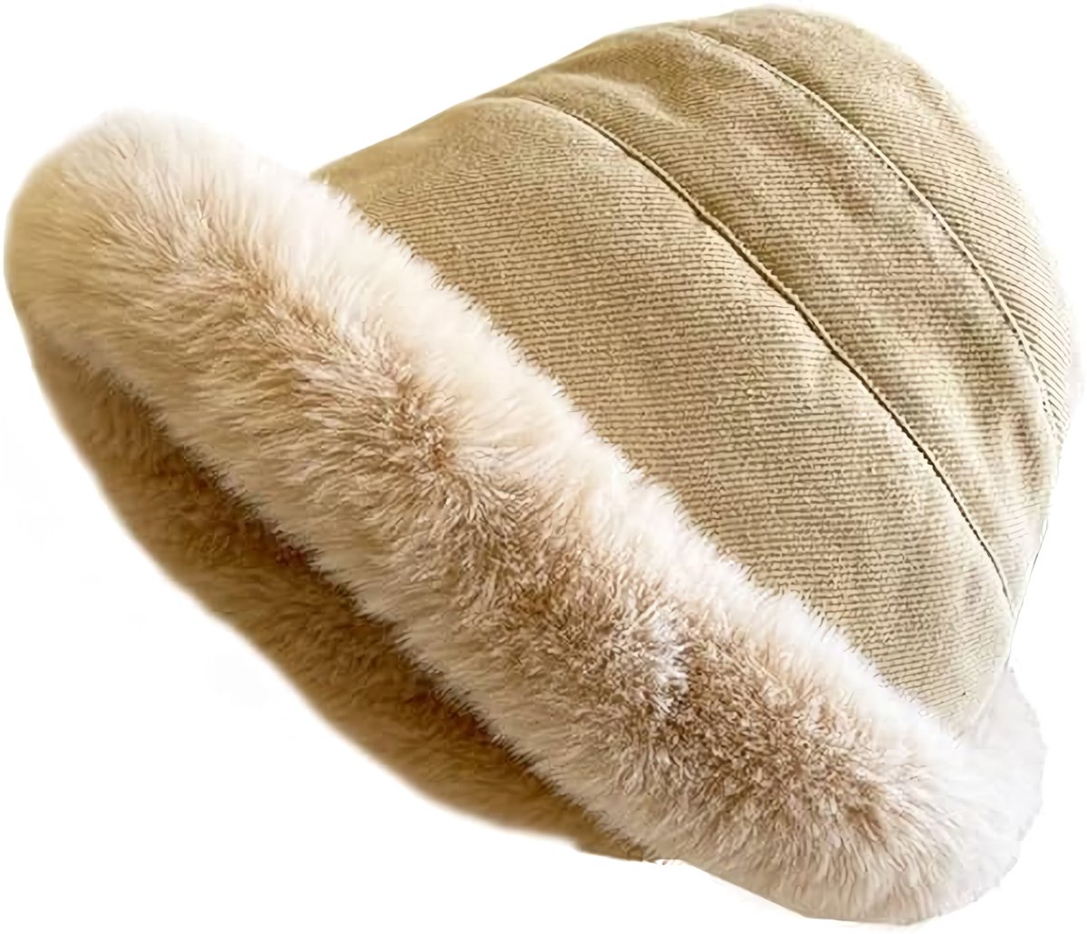 1 Women's Winter Hat - Hat - Cold Weather Extreme warmth and wind protection - Fleece-lined interior - Wide brim design - Thick insulated material for snow-beige - Image 1