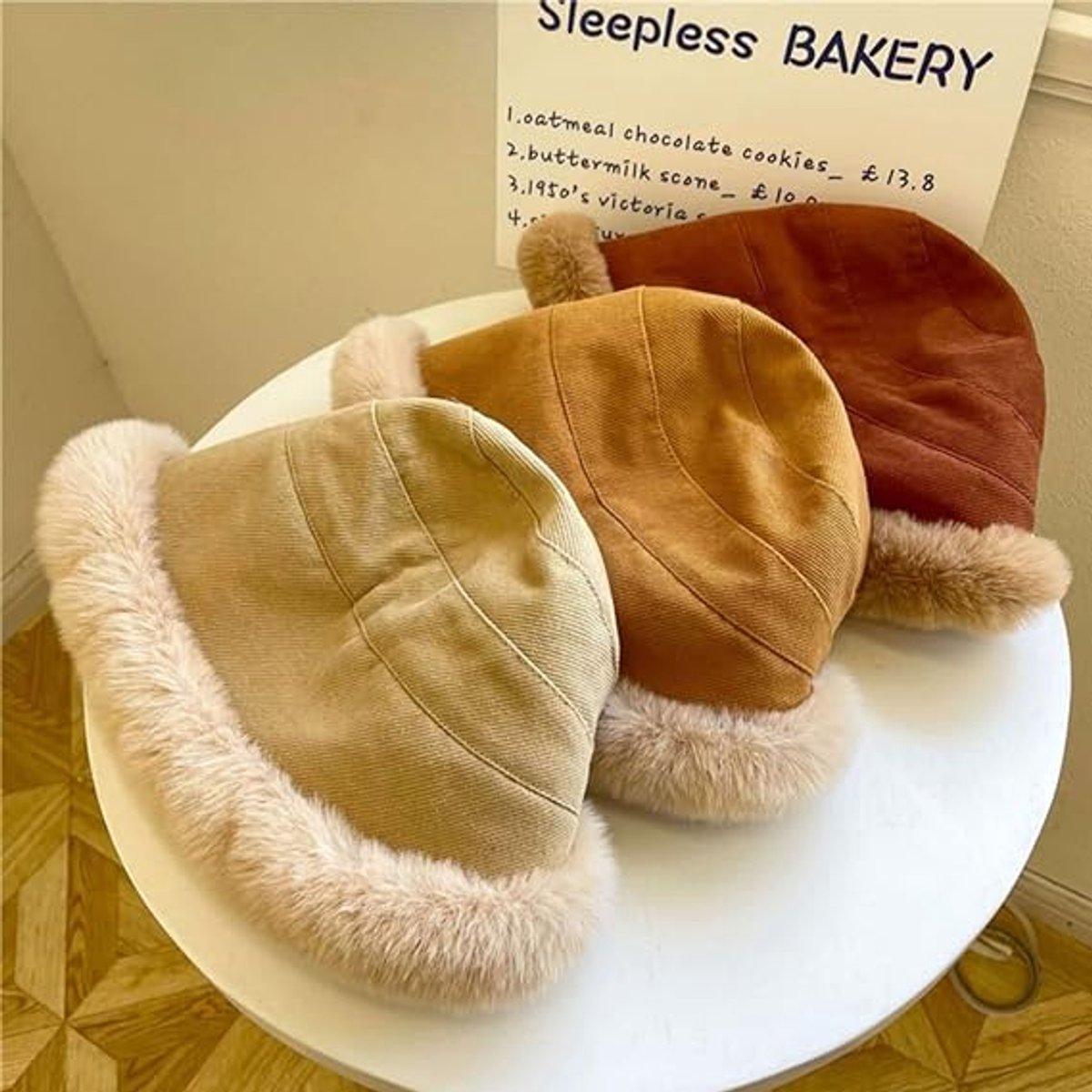 1 Women's Winter Hat - Hat - Cold Weather Extreme warmth and wind protection - Fleece-lined interior - Wide brim design - Thick insulated material for snow-beige - Image 4