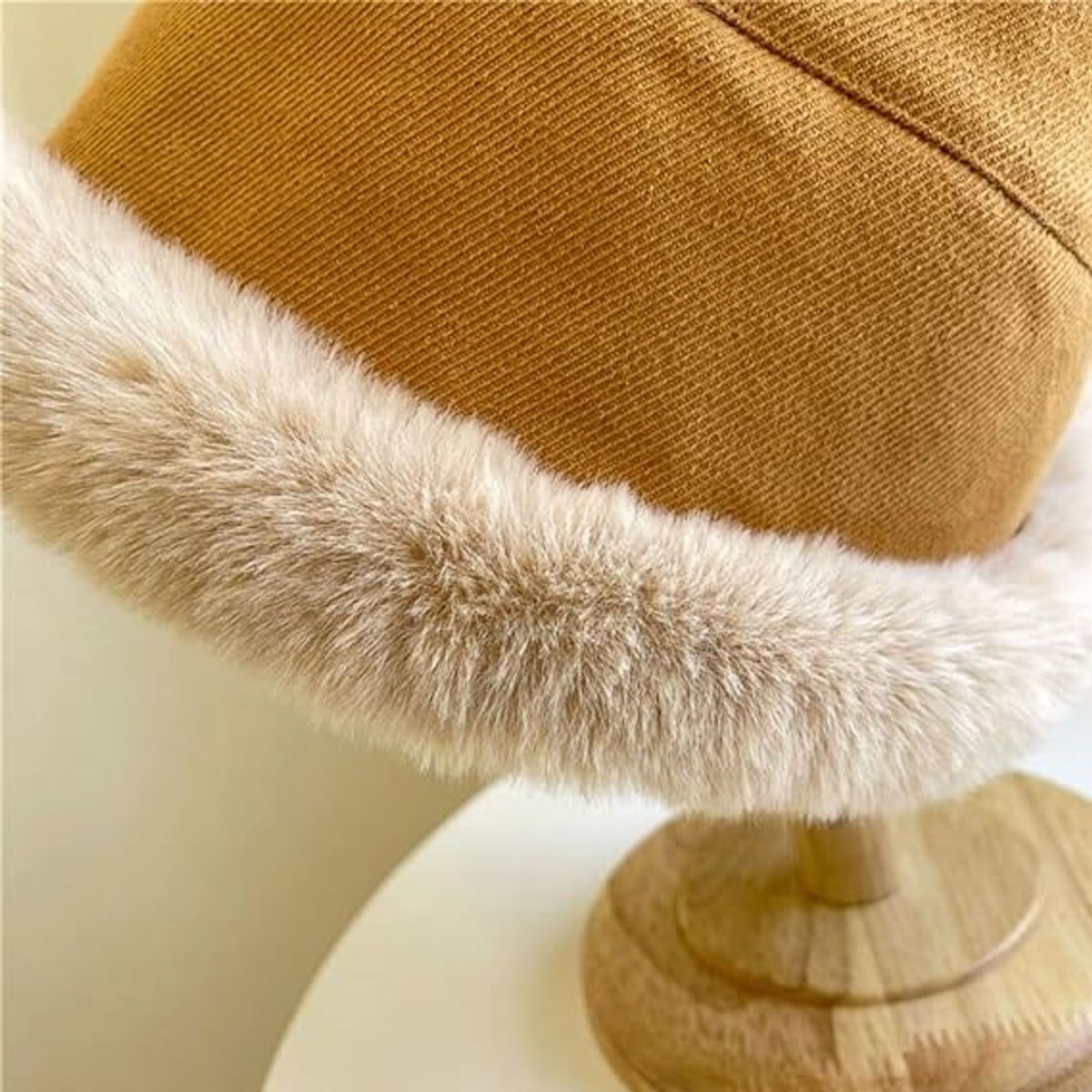 1 Women's Winter Hat - Hat - Cold Weather Extreme warmth and wind protection - Fleece-lined interior - Wide brim design - Thick insulated material for snow-beige - Image 5
