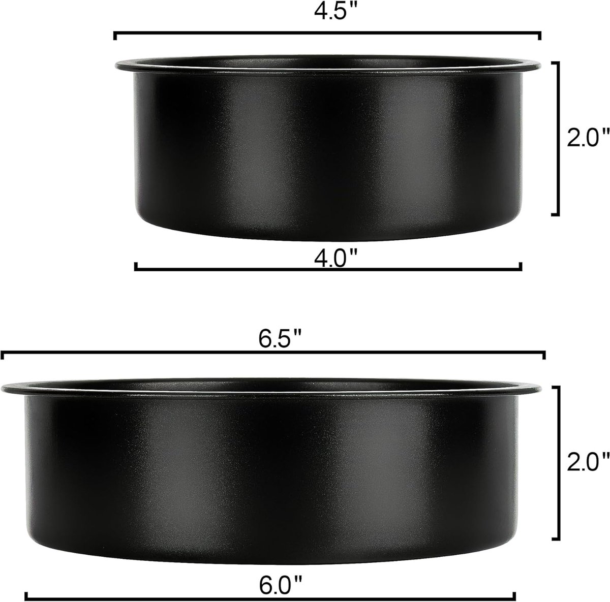 baking pans - round baking pans of 10 cm and 15 cm - stainless steel with non-toxic coating - easy to clean and release - 5 cm deep straight sides - Image 3
