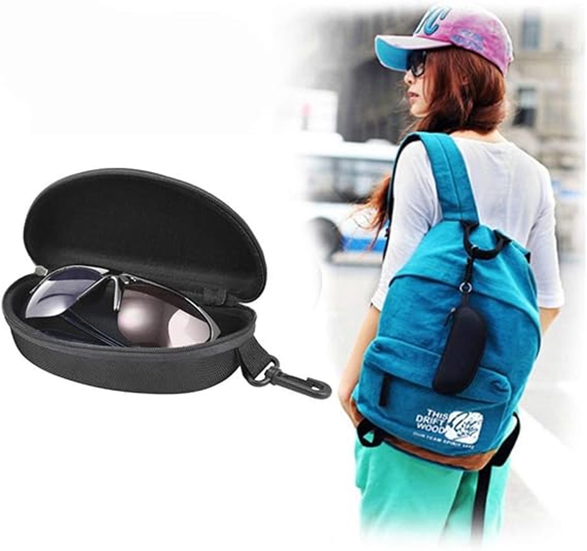 Portable Glasses Case Hard Case - Glasses Pouch - Waterproof Sunglasses Storage - Hard Box With Zipper and Olip - Durable Protective Case for Glasses - Image 5