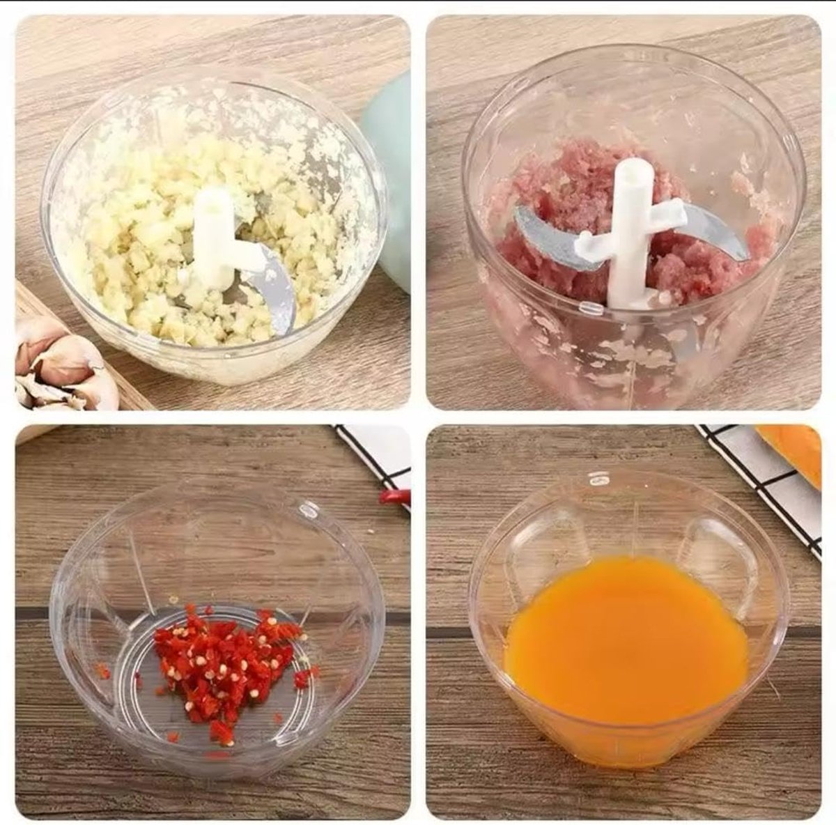Manual food chopper-Vegetable slicer - Manual wire vegetable chopper Onion slicer for Vegetables and Fruit - 900 ml capacity - manually operated vegetable and meat grinder - Image 3