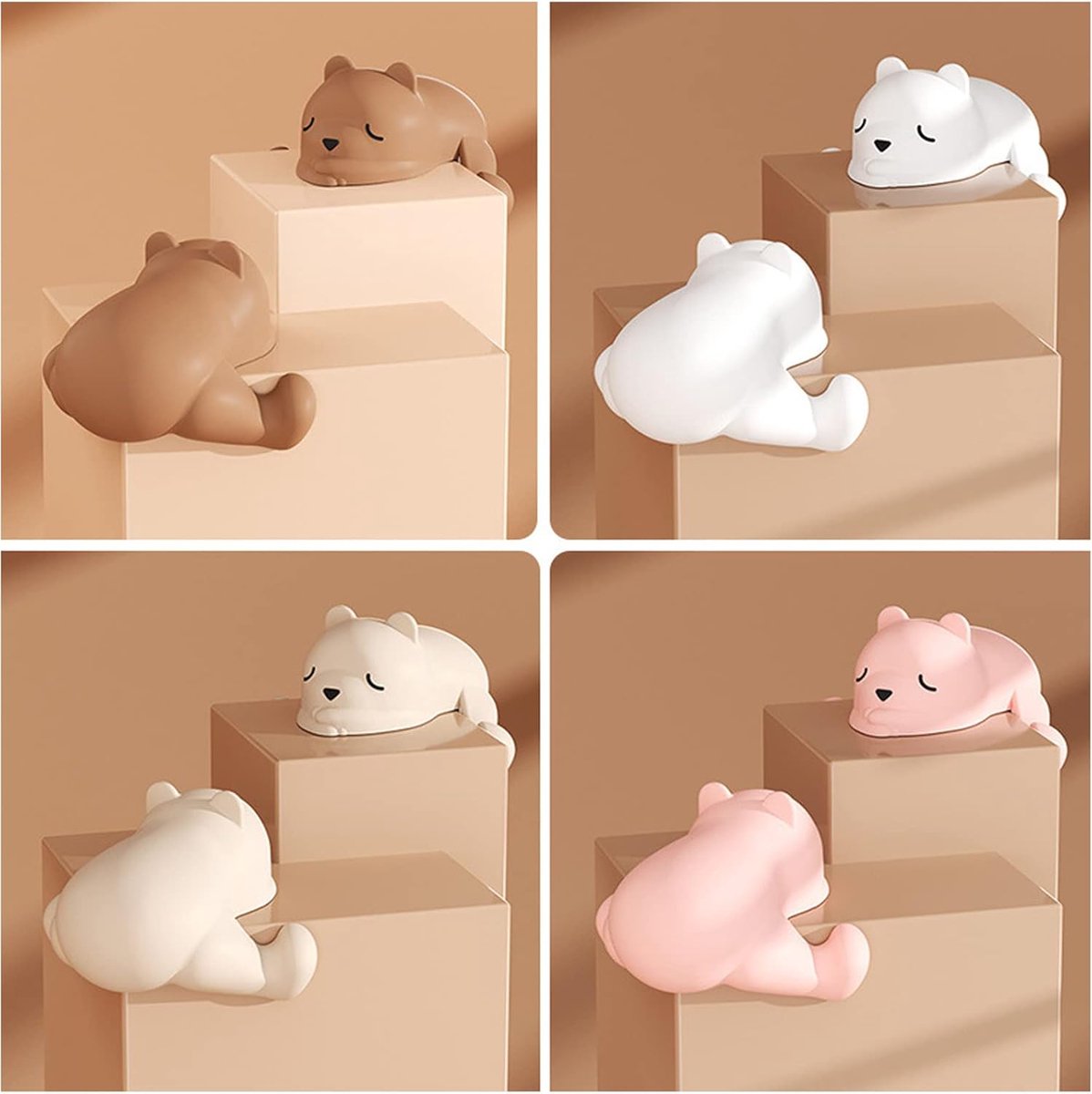 4 Sleepy Bear Corner Protectors - Child Safety and Baby Security - Soft Cartoon Bear Design - Cushioning Edge Protectors - for Tables and Windows - Image 4