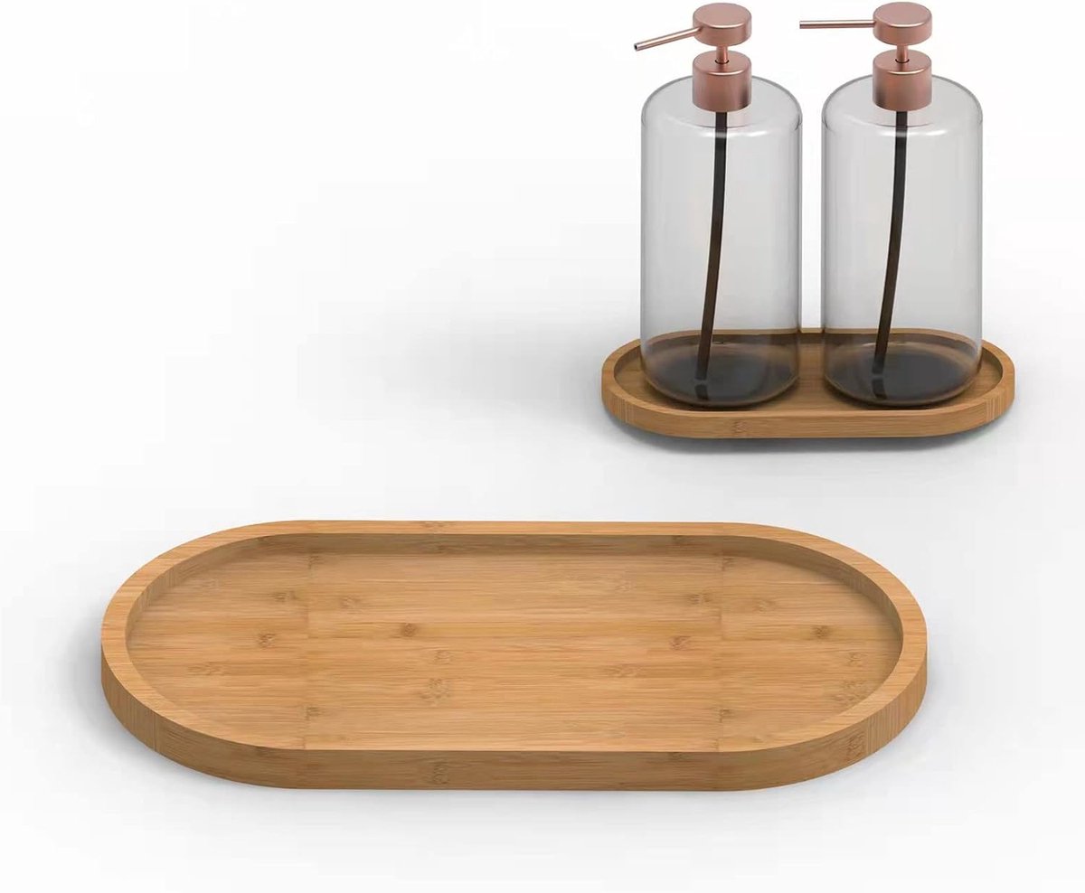 Bamboo soap dish - Bathroom shelf - Kitchen shelf - Bamboo shelf - Washbasin shelf - Jewelry tray for the vanity - Cosmetics storage box - Bathroom rack - The ideal choice for storing jewelry, cosmetics, and small items - Image 1
