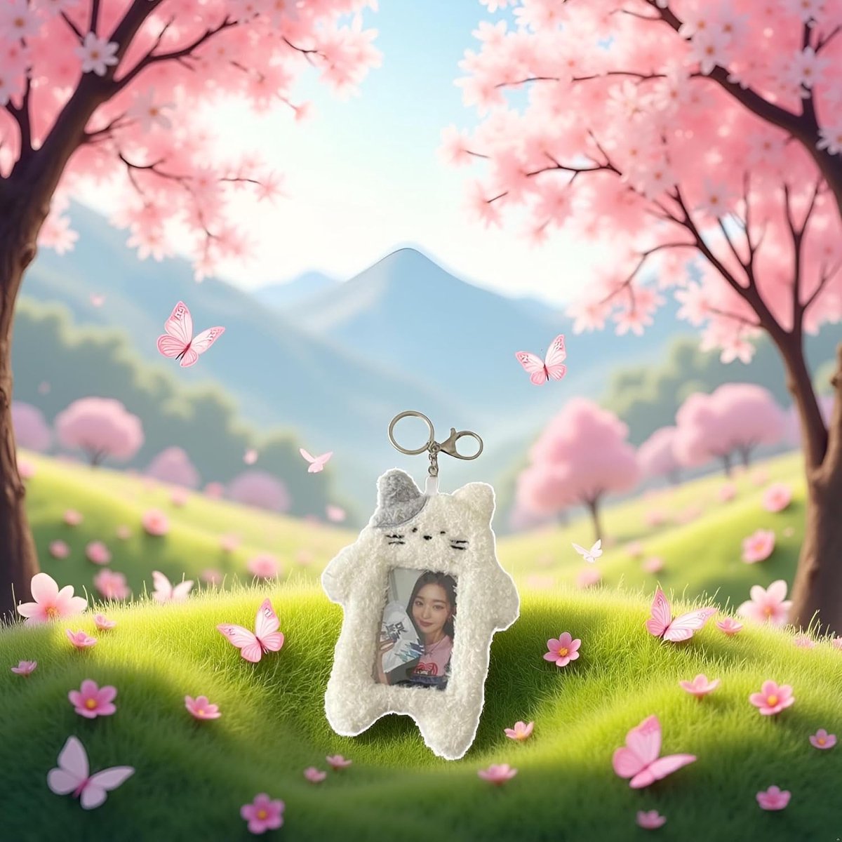 Card Holder Men & Women -Card Holder- Card Holder Cards-1 White Photo Card Holder - Cartoon Plush Photo Card Holder Outdoor Girl - ID Card Holder - Protective Sleeve - Card Holder Student Rabbit Identification Badge Supplies - Image 4