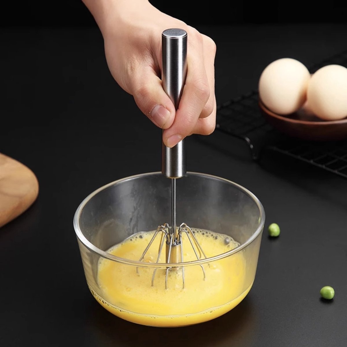 Egg whisk - Egg beater - Whipped cream whisk - Mini whisk - Milk frother - Manual - mixing, beating, whisking and stirring (25 cm) - Image 4