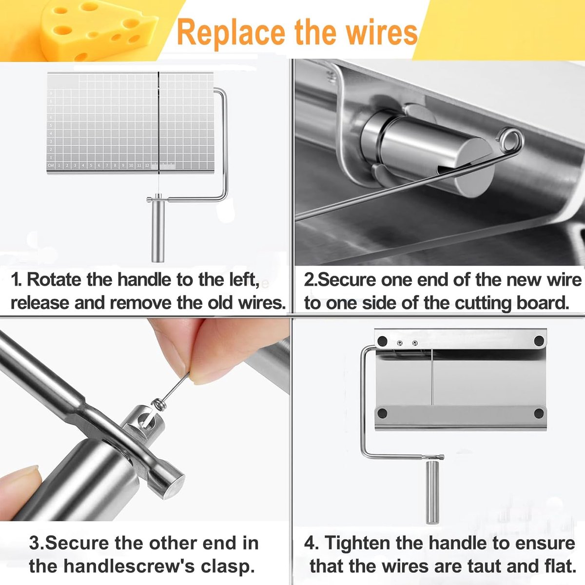 Cheese Slicer with Measuring Scale - 6 Interchangeable Blades - Precision Cutting - Dishwasher Safe - Cheese Lovers & Home Use - Image 4