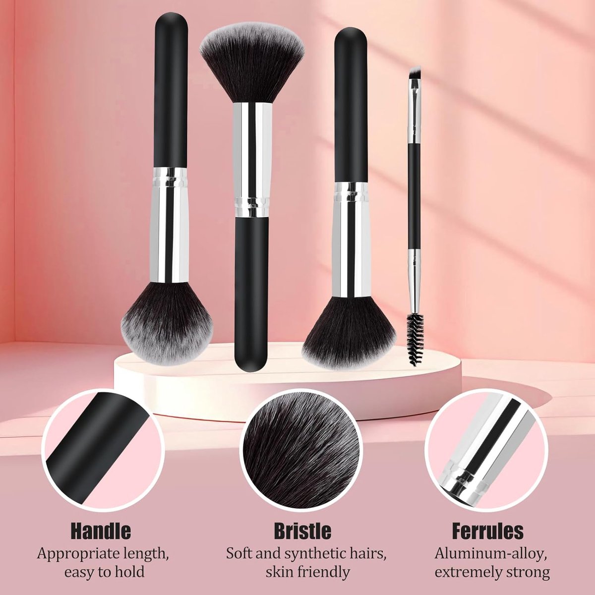 Make Up Brush Set - Brush Sets - Foundation Brush - Eyeshadow Brushes - Powder Brush - Makeup Brushes - Eyebrow Brush (12-piece) - Image 2