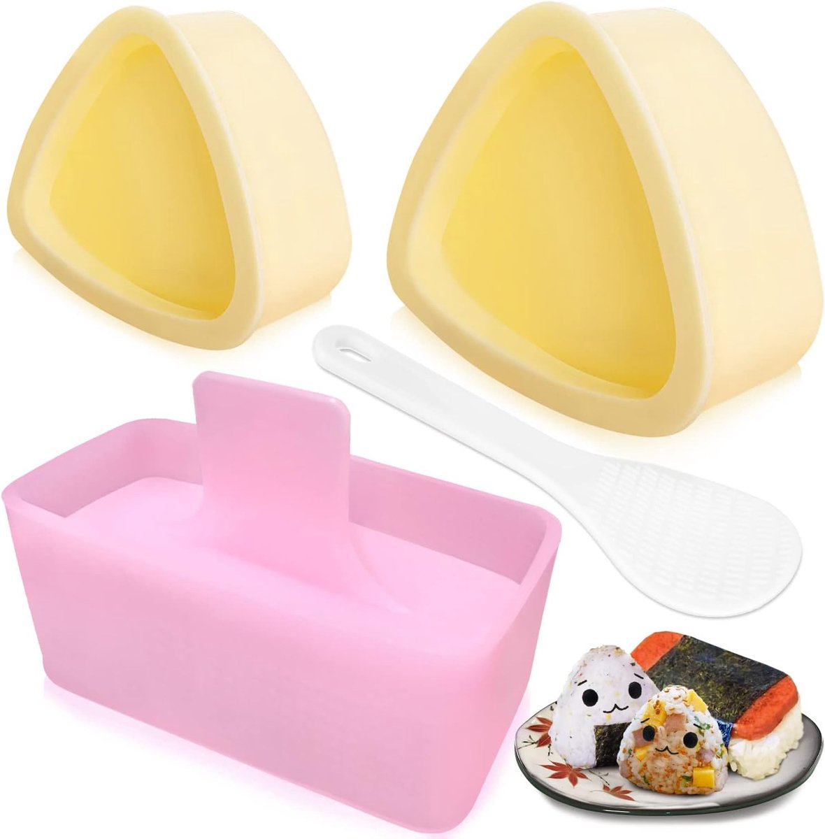 Onigiri mold - 3-pack Musubi press maker Triangular rice ball mold maker - Kids' lunch Bento and DIY at home - Image 1