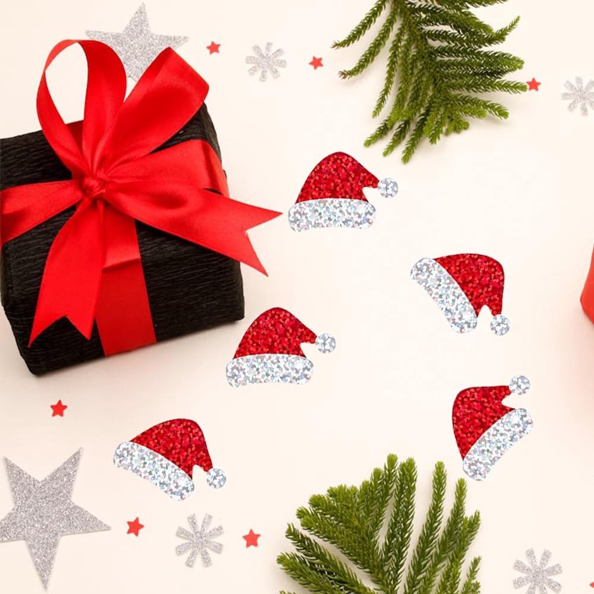 500 Christmas stickers on a roll - 3 cm red Santa hat - self-adhesive stickers for winter - for Christmas, envelopes, invitations, greeting cards, party supplies - Image 5