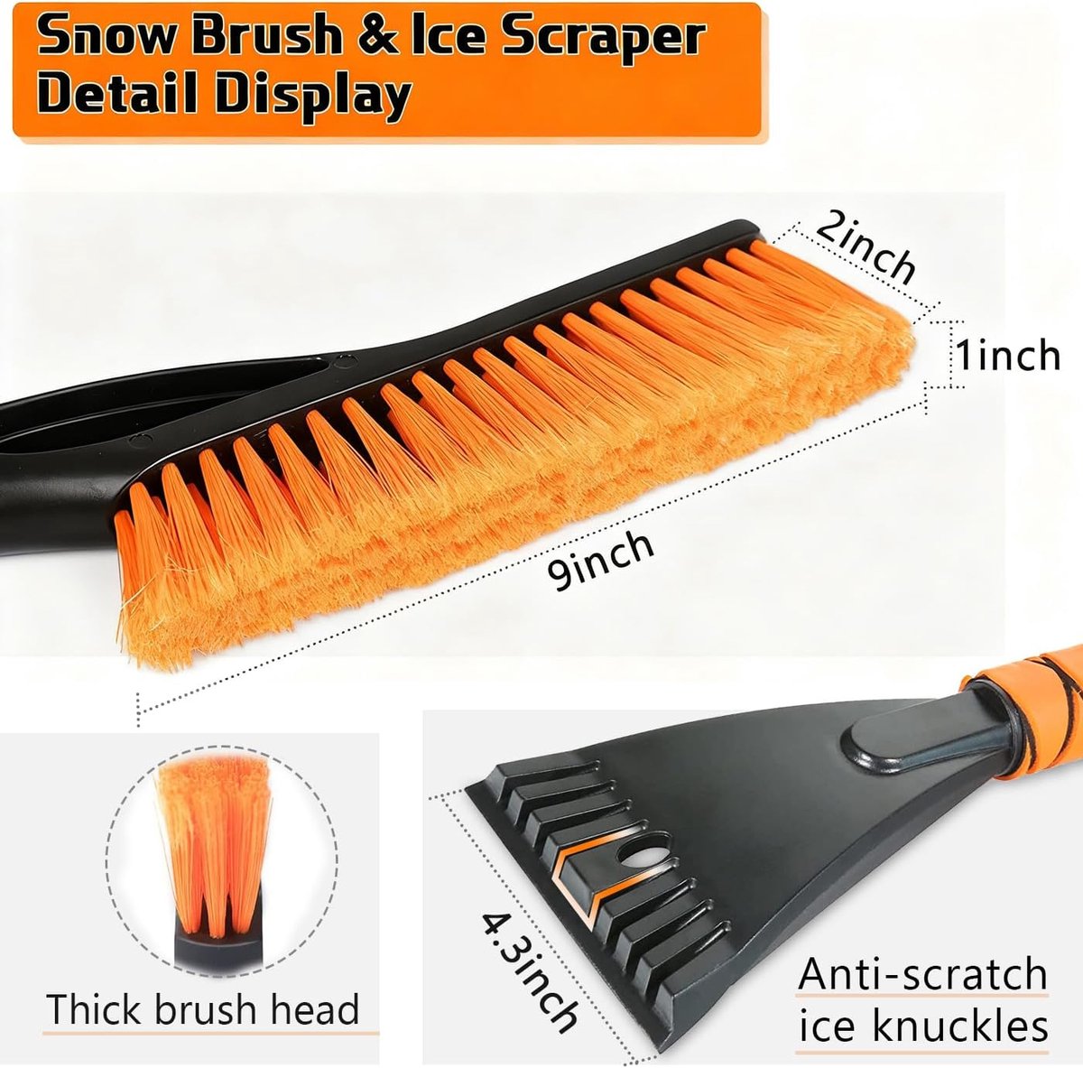 2-in-1 detachable snow brush and ice scraper - 27