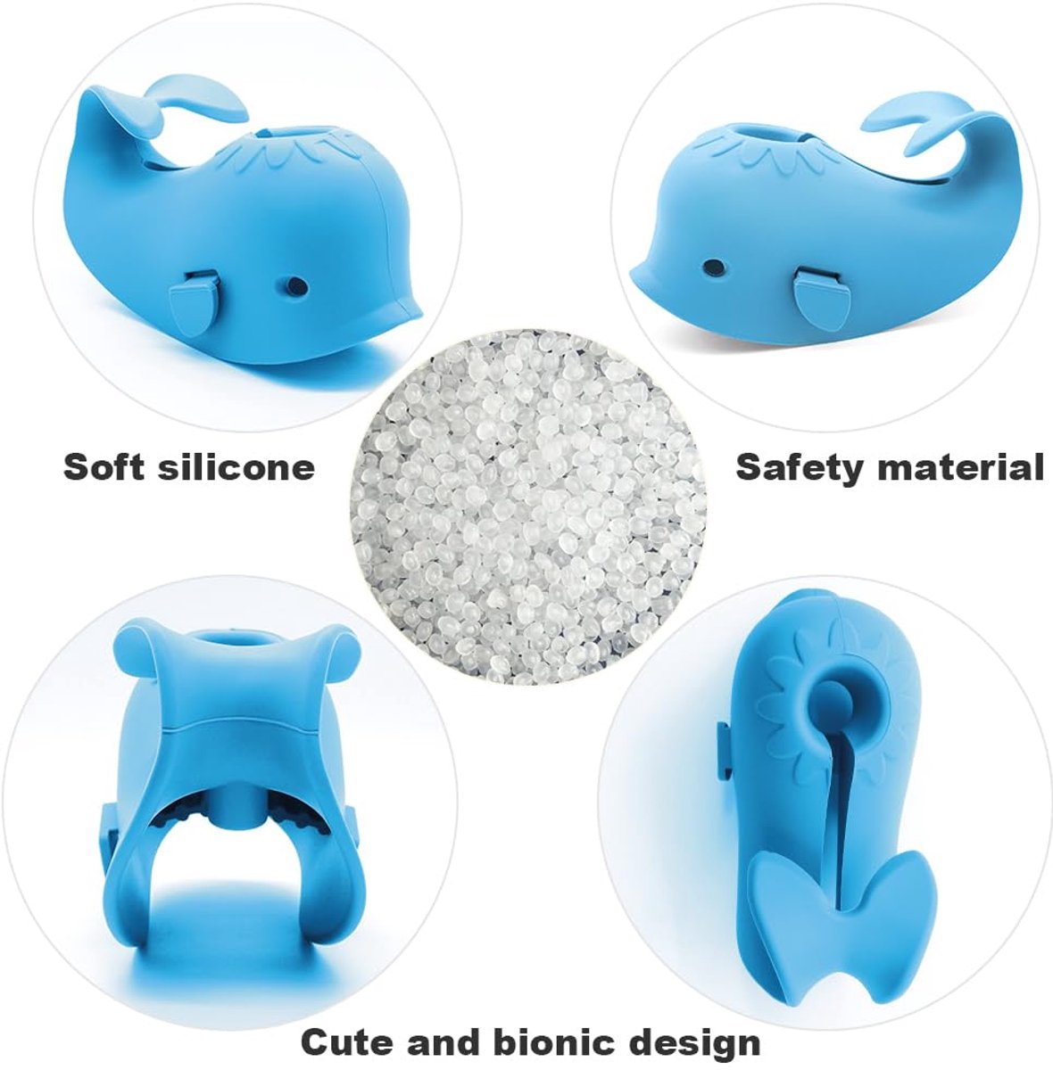 Bath Faucet Cover - Soft silicone safety protector for children, toddlers, and babies - Cute whale design, nice bath gift for children - blue - Image 4