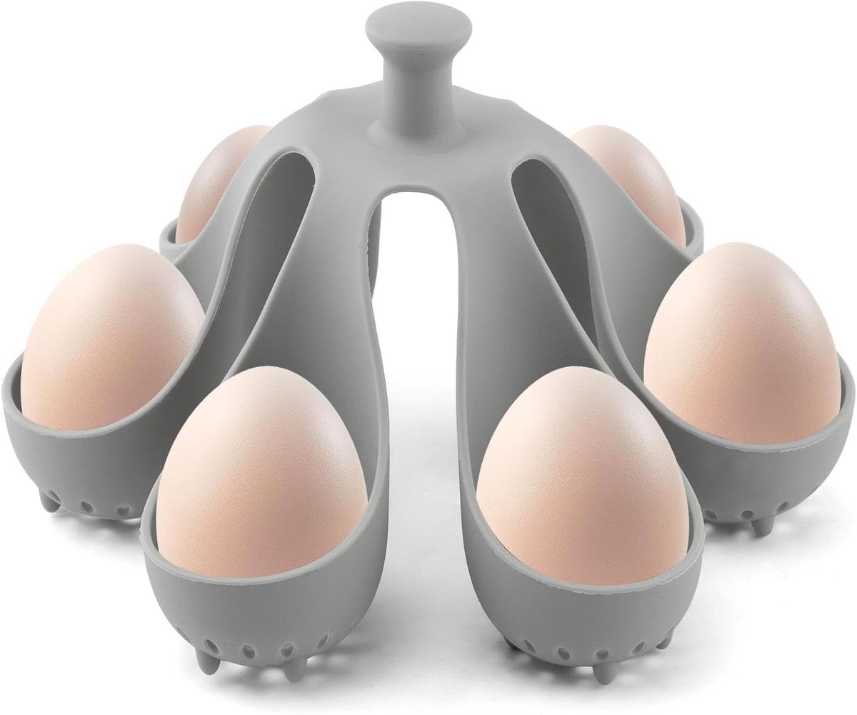 Egg Cooker - Holds 6 Eggs - Fast Cooking & Safe Handle - Fridge Storage Rack - For Family and Kitchen - Image 2
