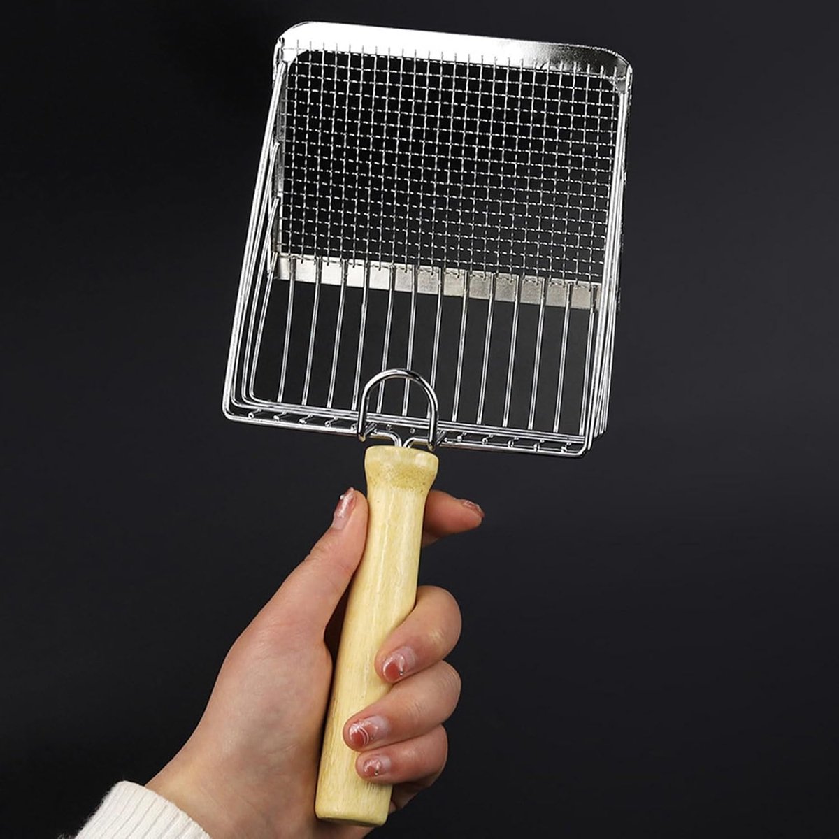 Stainless Steel Cat Litter Scoop with Wooden Handle - Two-in-One Function - Standard Included - Image 3