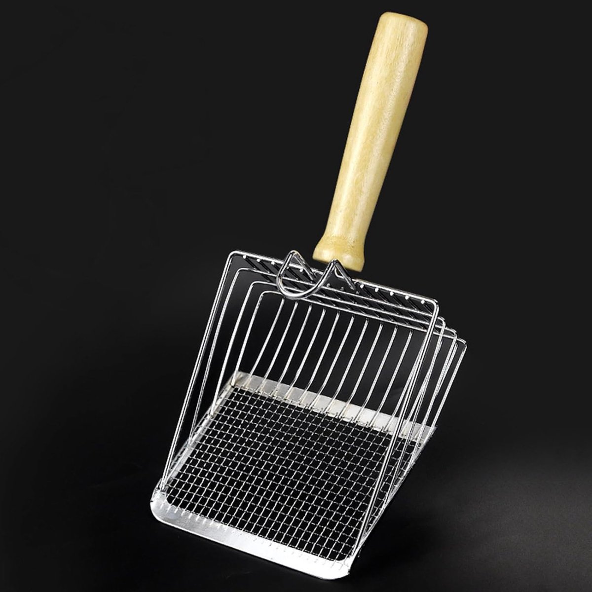 Stainless Steel Cat Litter Scoop with Wooden Handle - Two-in-One Function - Standard Included - Image 5