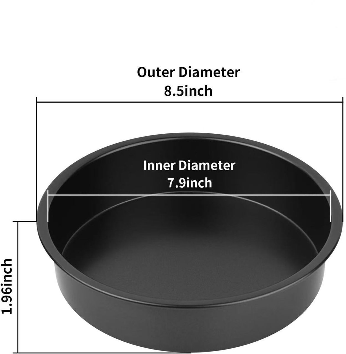Set of 1 20 cm round baking pan - non-stick carbon steel baking pans with 50 baking paper, dishwasher safe, durable for layer cakes, birthday and Christmas pastries - Image 2