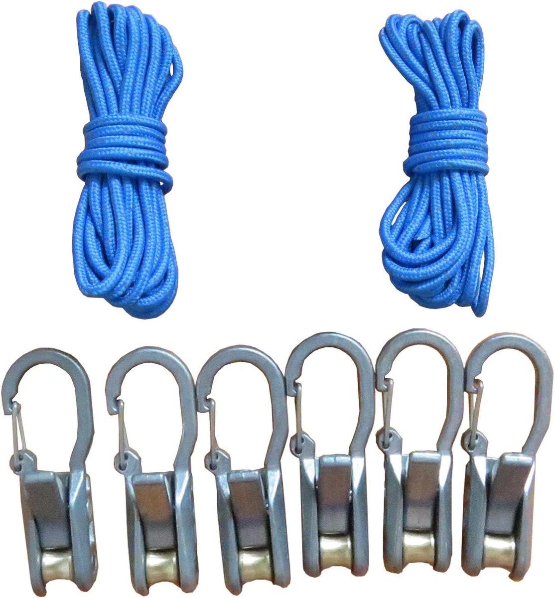 Paracord Adjusters 6-pack – With locking buckle, camping/boat - Image 1