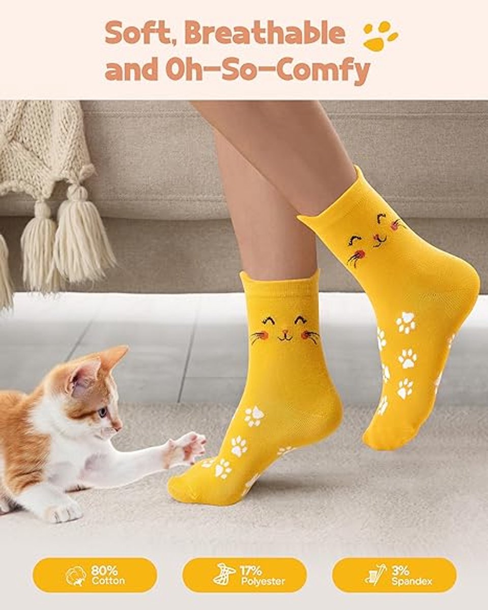 Cat socks - Funny, new gifts for animal lovers - Ultra-soft and comfortable design - Unique gift for mother, wife, and girlfriend - Christmas gifts and birthday gifts - Image 2