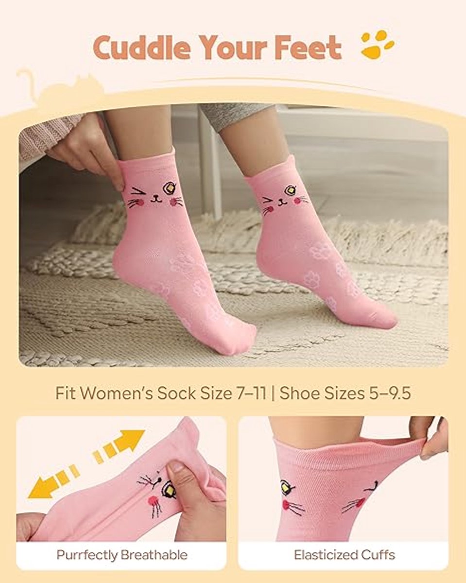 Cat socks - Funny, new gifts for animal lovers - Ultra-soft and comfortable design - Unique gift for mother, wife, and girlfriend - Christmas gifts and birthday gifts - Image 4