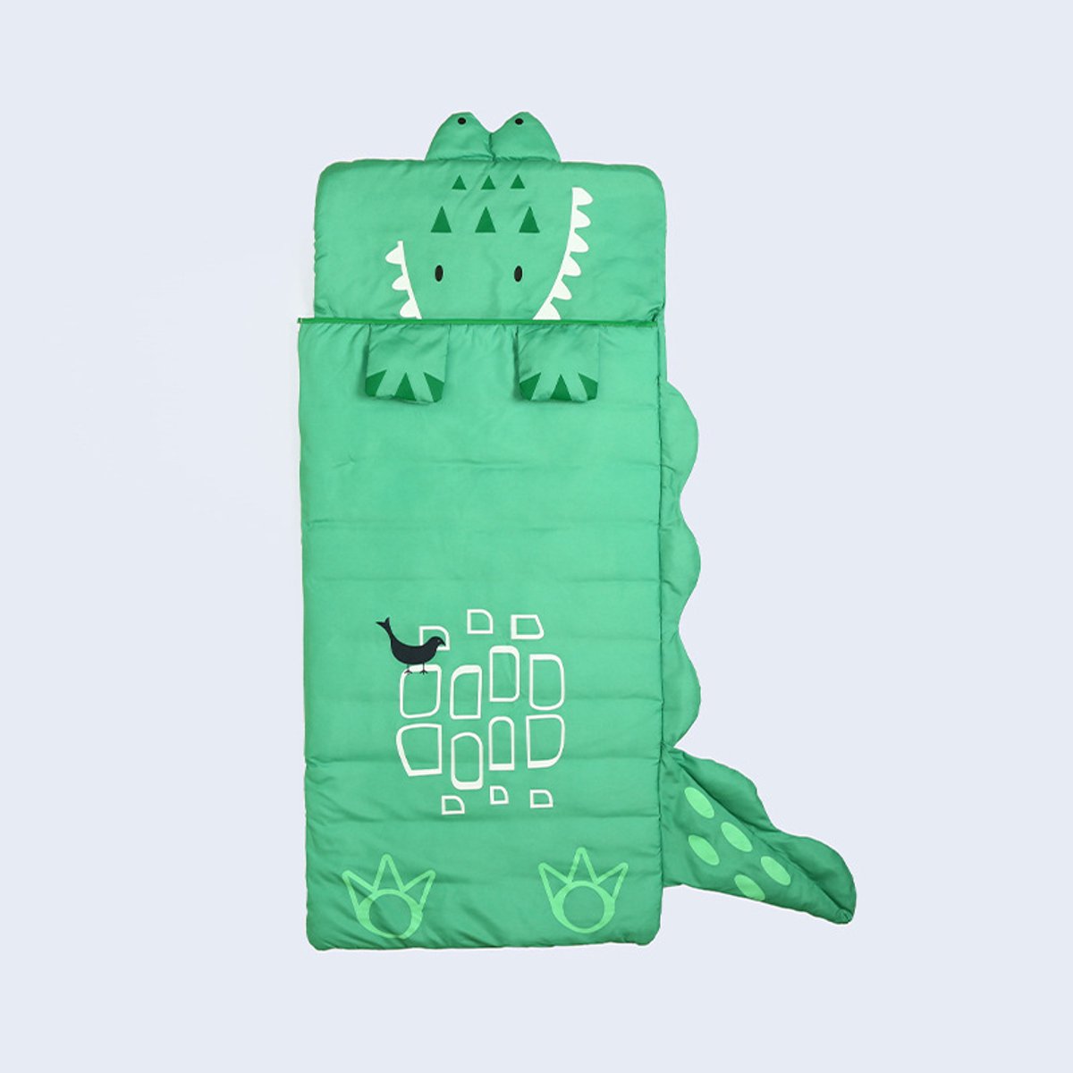 Children's Sleeping Bag 160x60cm – Cartoons, soft warm, green - Image 1