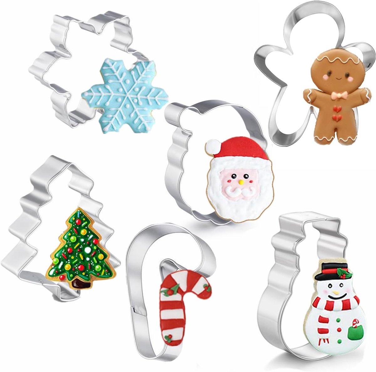 Cookie Cutters - Cookie Molds - 6 Molds for Cookies - Christmas Cookies - Christmas Cookie Cutters - For Gingerbread and Cookies During the Holidays - Image 1