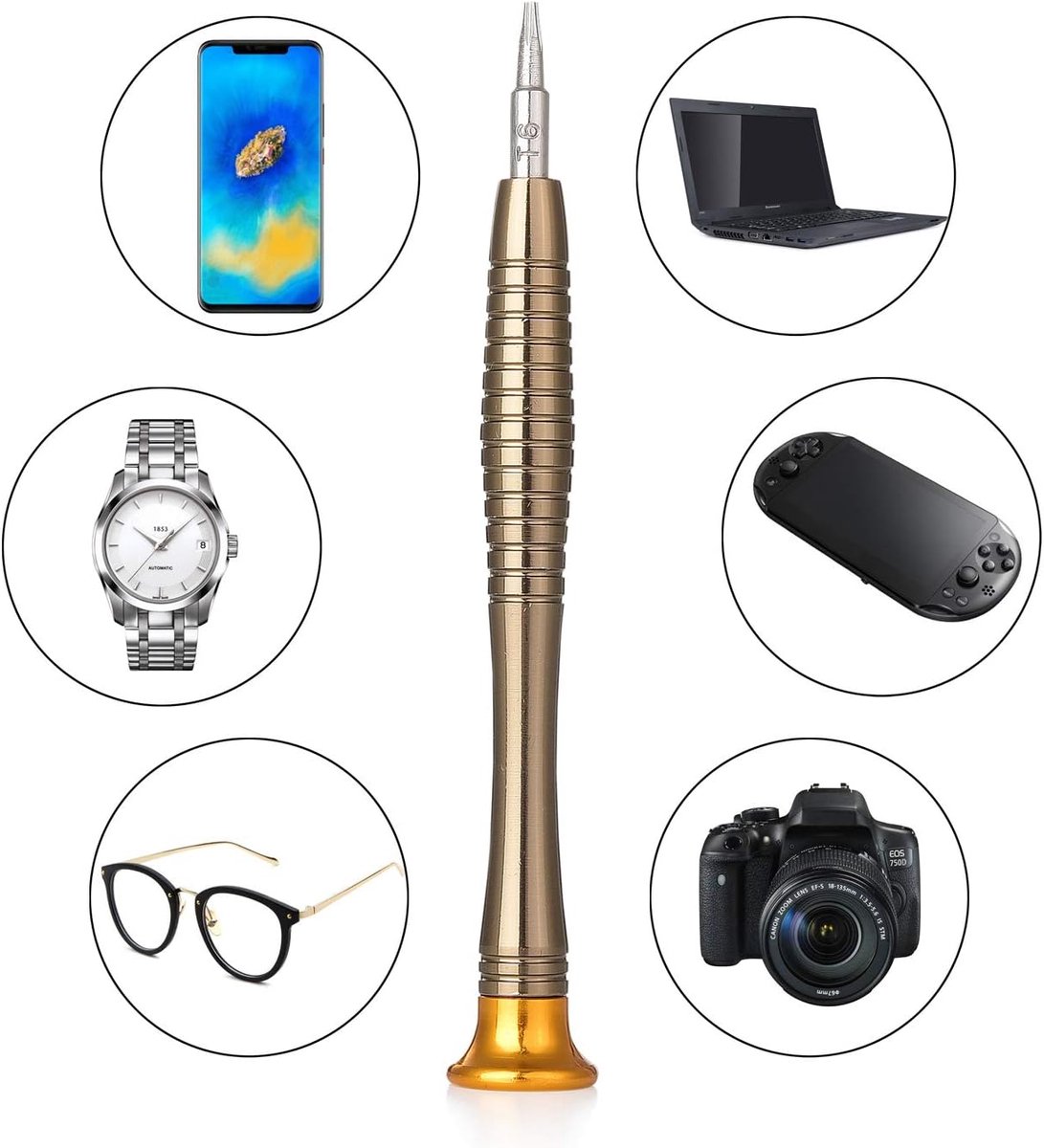 Screwdriver Set - 25-in-1 Repair Kit - Screwdriver Set with Protective Case - Professional Repair Kit for Mobile Phones, Laptops, and Glasses - Includes Torx, Y-, slotted, and triangle screwdrivers. - Image 2