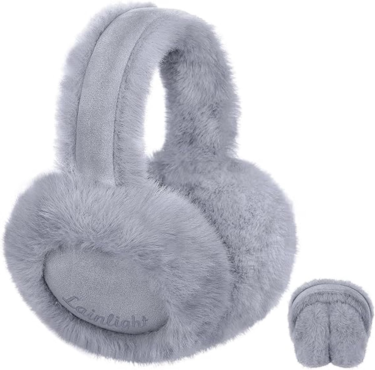 Warm earmuffs - Foldable, cute plush earmuffs - Soft and skin-friendly - Stylish and versatile - Protect your ears from the cold - grey - Image 1
