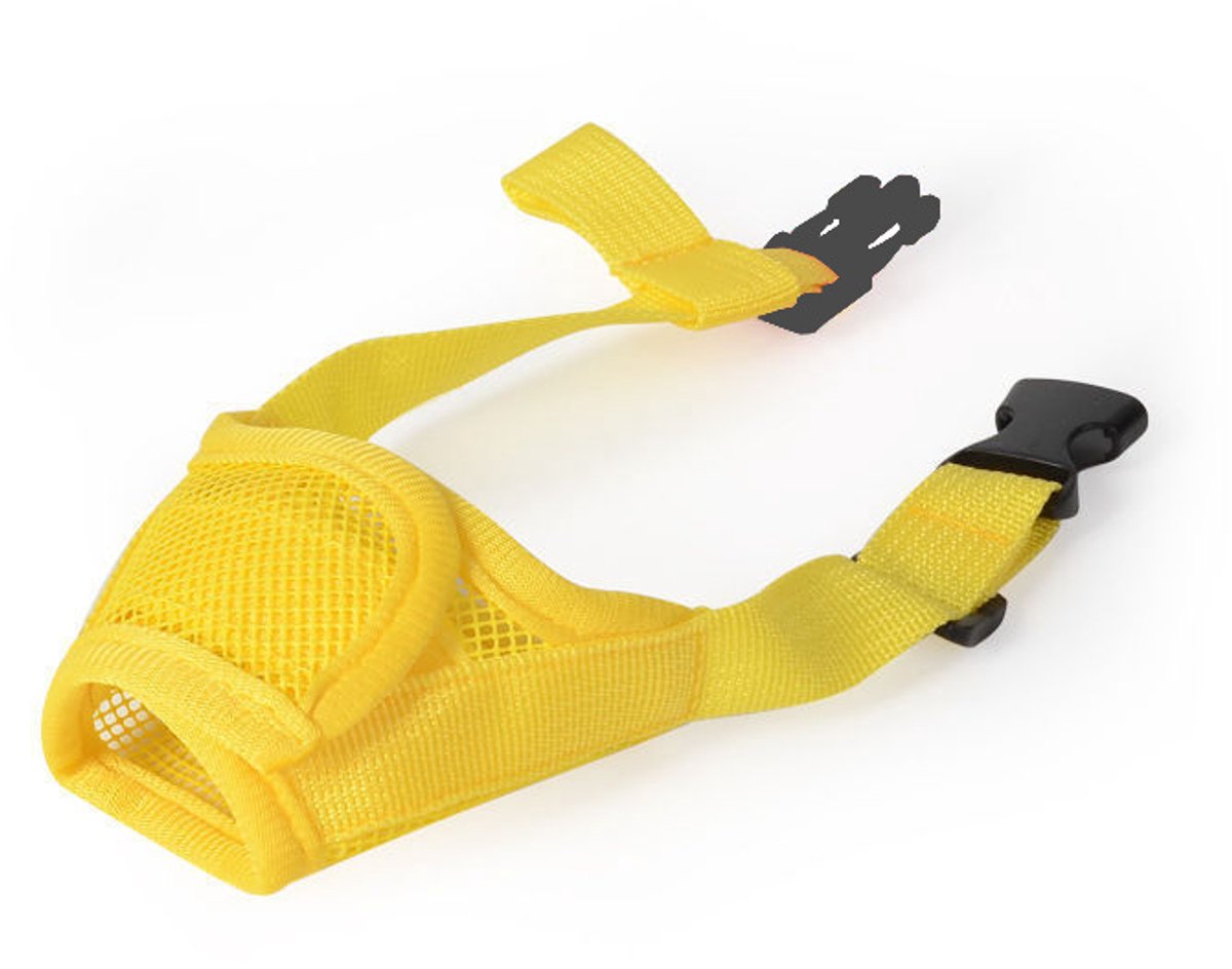 Muzzle for dogs - Soft, breathable - Small dogs, size XL yellow - Image 1
