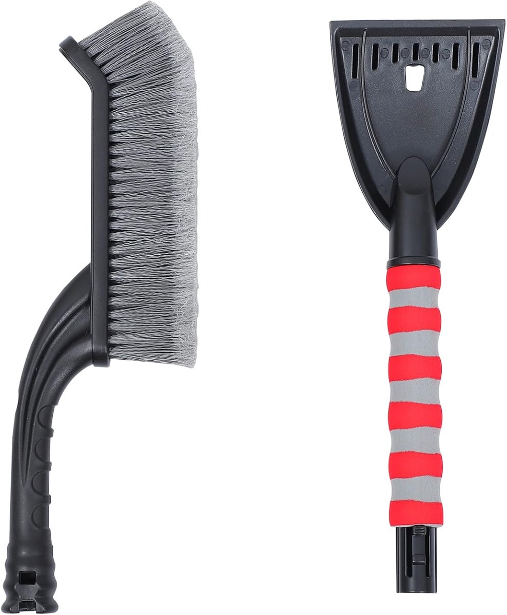 Snow Brush for Car - Two-in-One Ice Scraper - 25'' Ergonomic Handle - Winter Car Accessory - Image 1