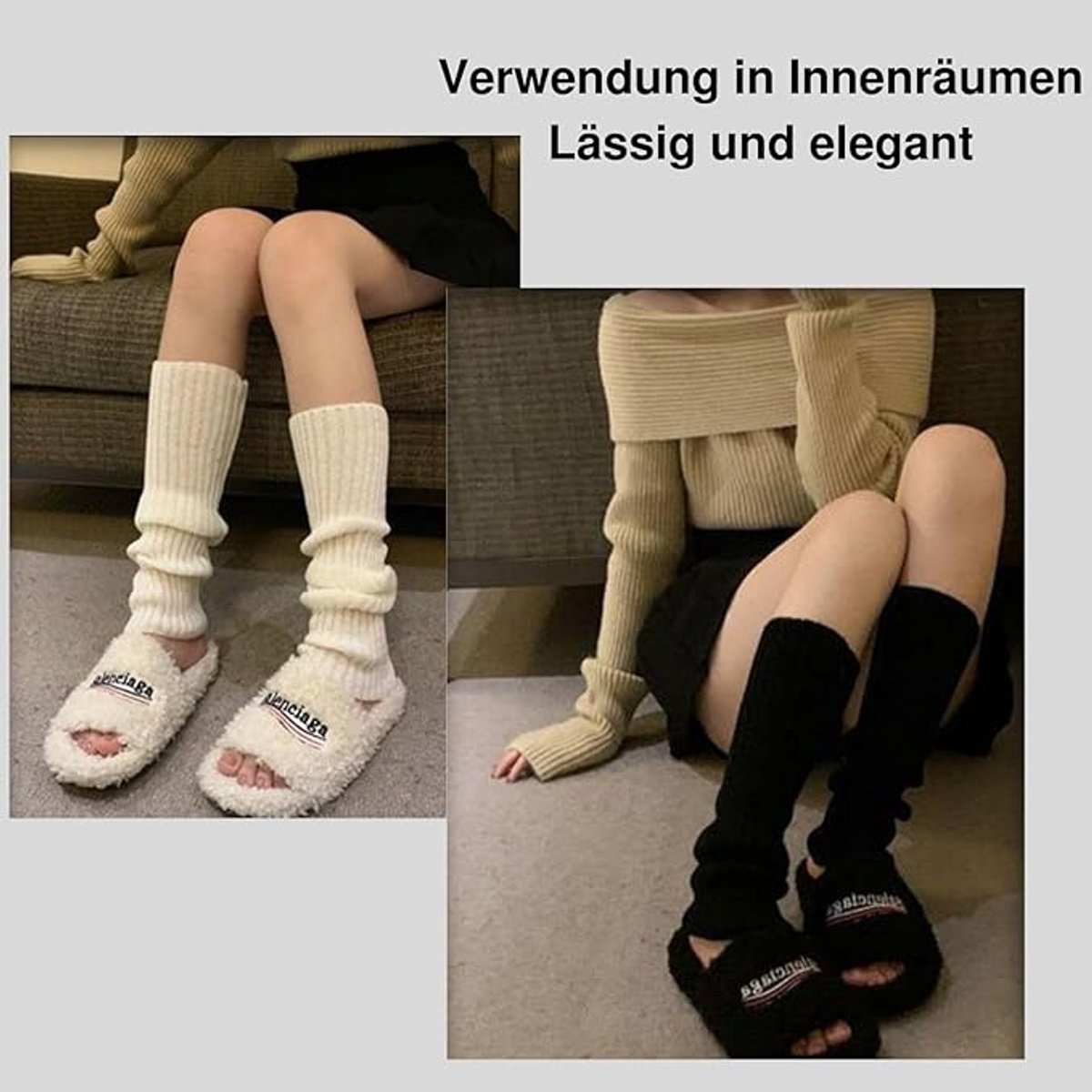 Winter leg warmers - Women's Oktoberfest leg warmers - Black women's leg warmers - Children's leg warmers - High knee socks and ankle warmers - Image 4