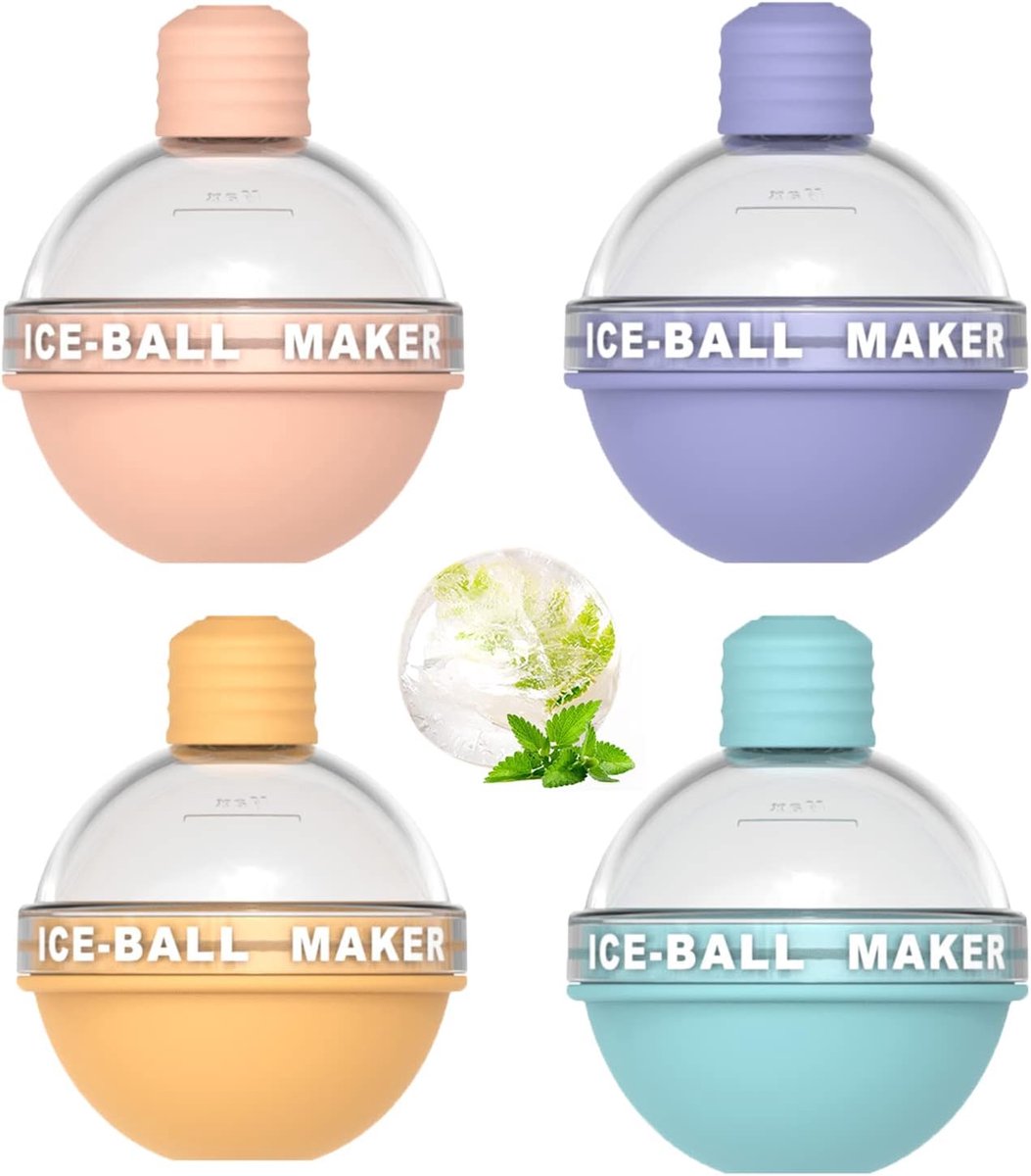 Silicone Ice Cream Ball Mold 4-Piece – Food Safe, for Whiskey - Image 1