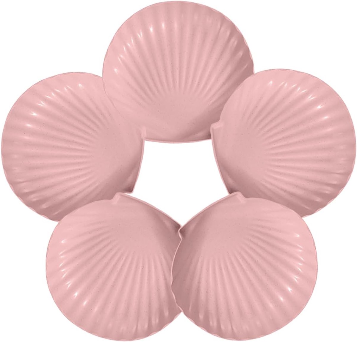 shell-shaped dessert plates - reusable 15 cm plastic plates - for appetizers, wedding cakes, and salads - ideal for travel, picnics, and parties (pink) - Image 1