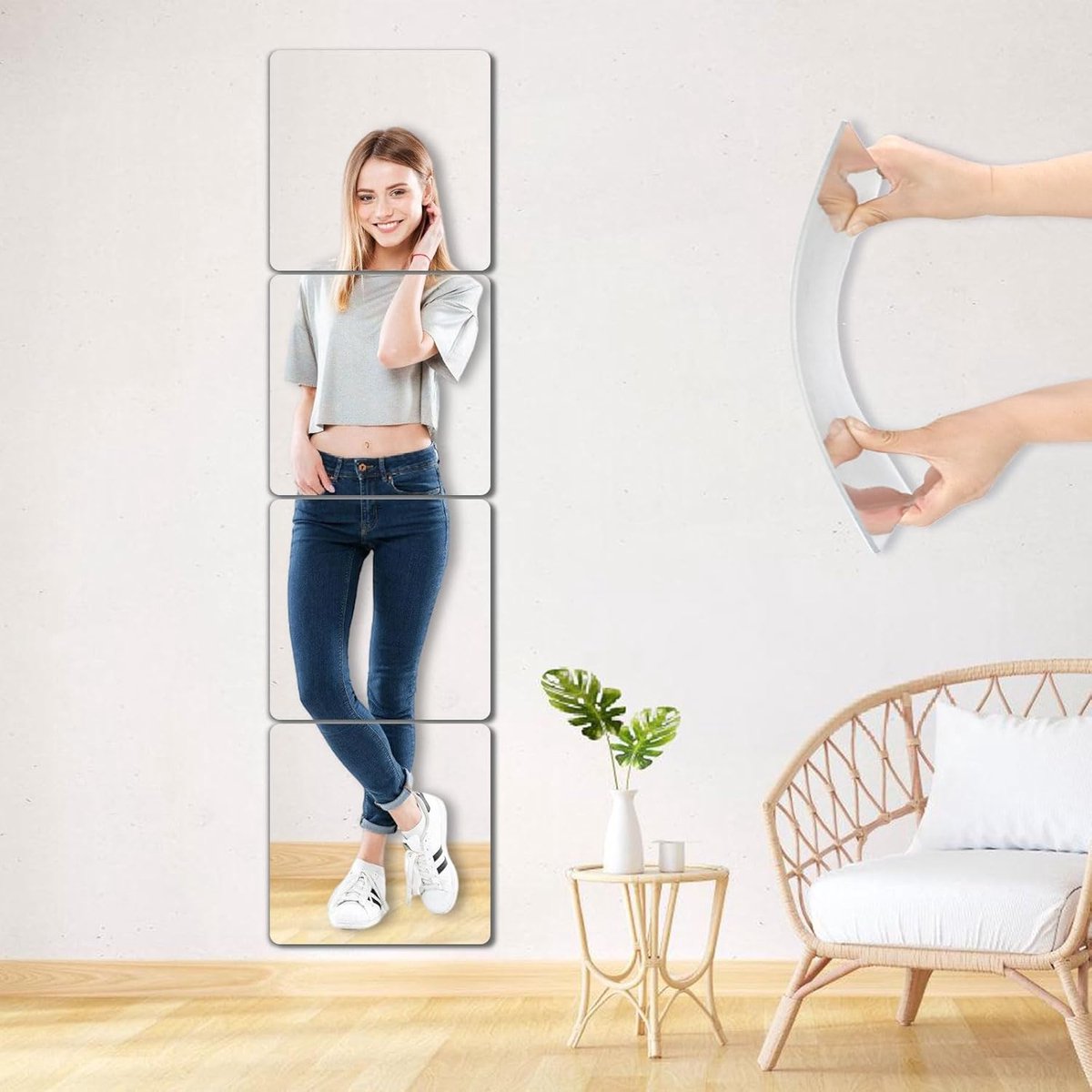 pieces unbreakable Wall Mirror - self-adhesive wallpaper - 30x30 cm, toddlers & children - Image 1