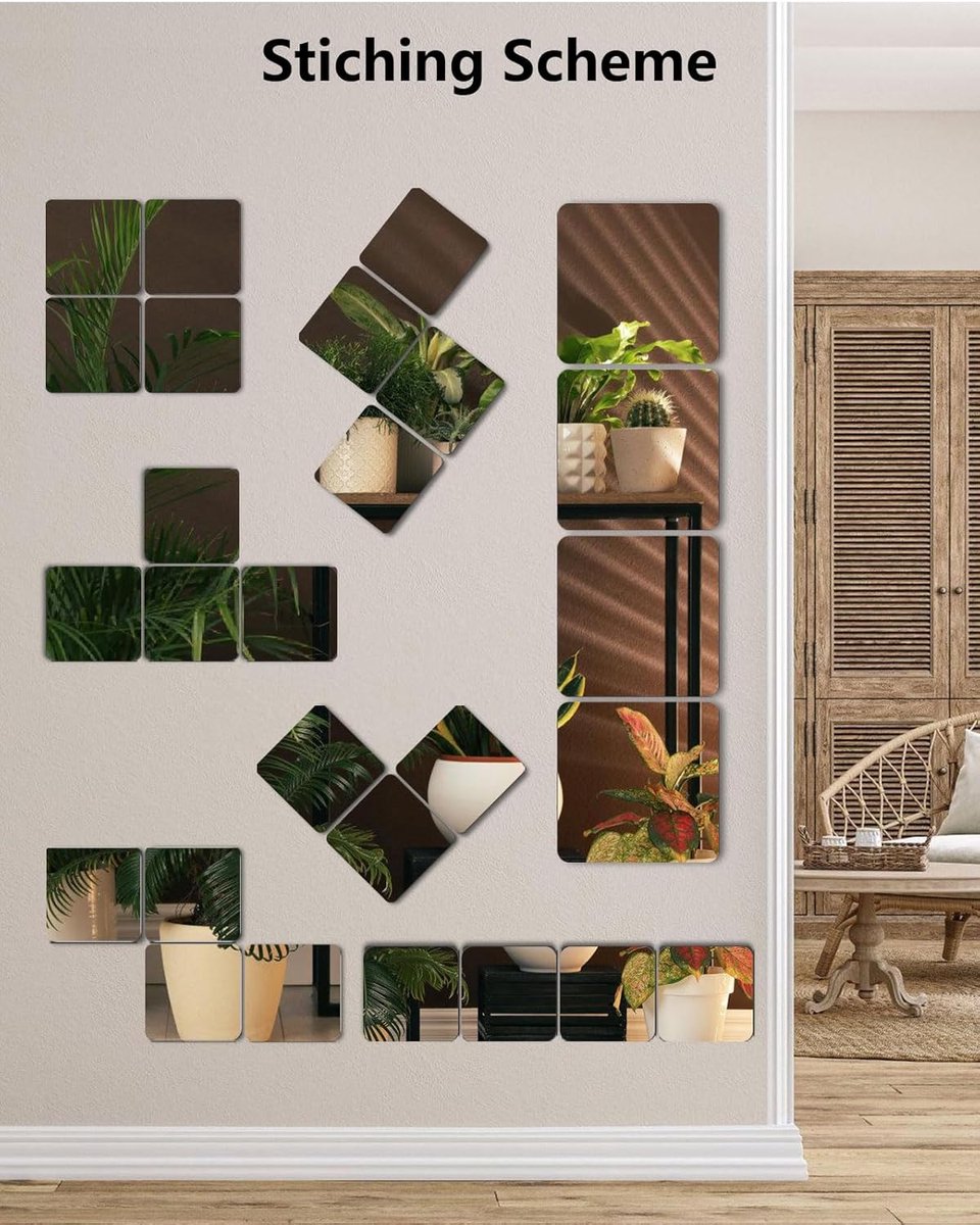 pieces unbreakable Wall Mirror - self-adhesive wallpaper - 30x30 cm, toddlers & children - Image 2