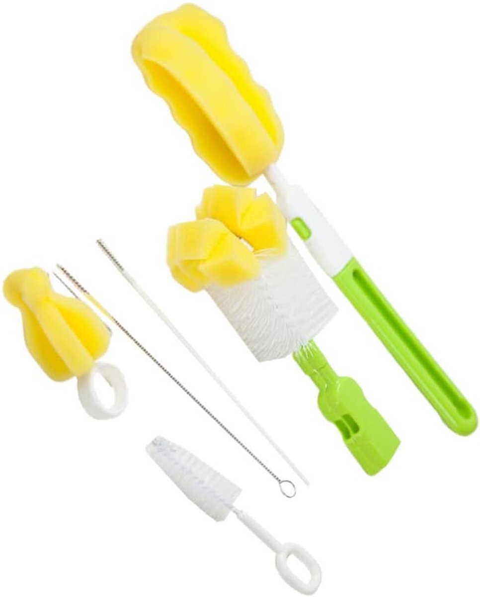 6 pieces baby bottle brushes and feeding bottle cleaning brushes for babies, toddlers, and preschoolers (Random color) - Image 1