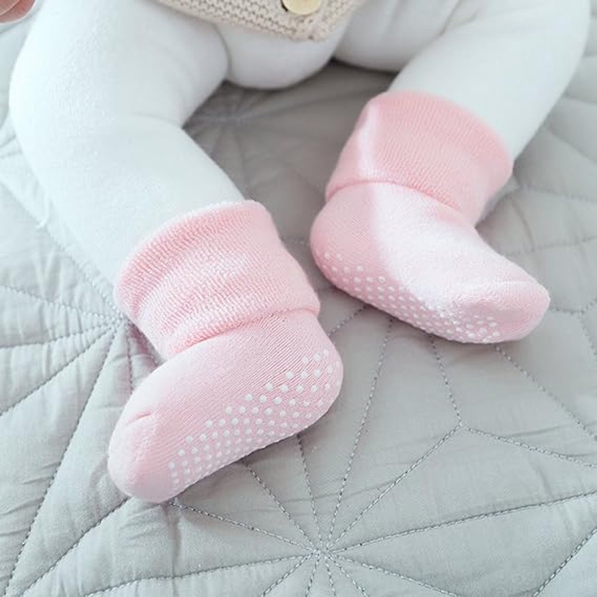 Baby-toddler-children ankle socks with grip, unisex warm thick cotton winter socks 0-10 years, 6-pack M 12-14cm - Image 4