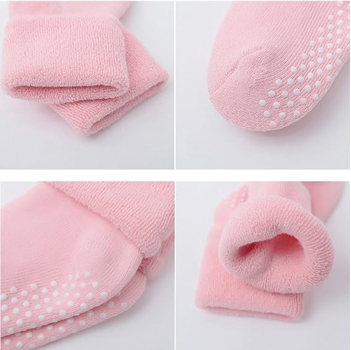 Baby-toddler-children ankle socks with grip, unisex warm thick cotton winter socks 0-10 years, 6-pack M 12-14cm - Image 5