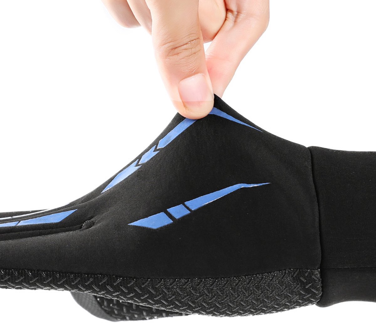 Full-finger winter gloves - touchscreen, fleece-lined, warm, thickened, waterproof, windproof, and non-slip for outdoor cycling. - Image 3