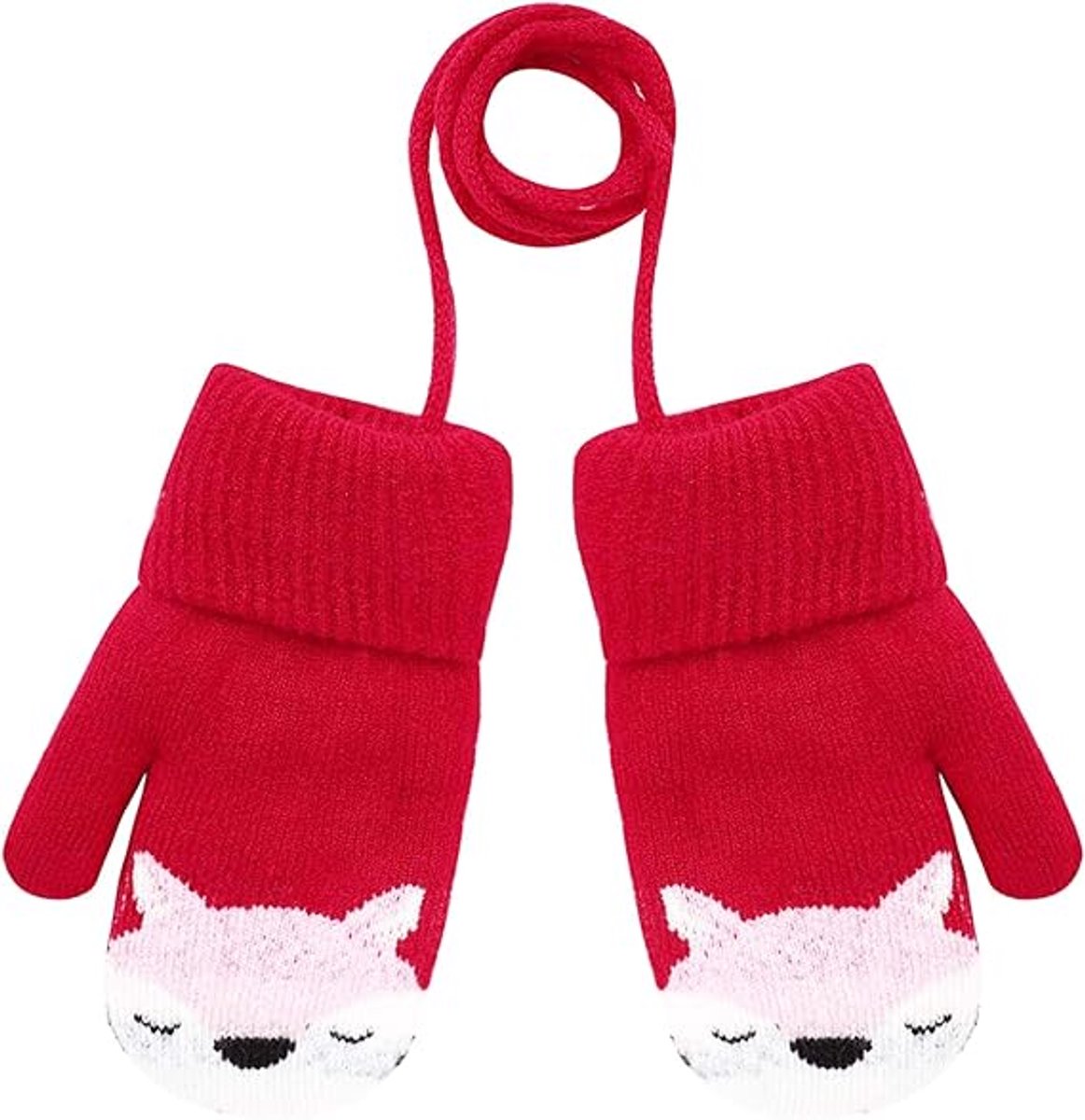 Winter gloves - Knitted winter gloves for boys and girls, with warm fleece lining, suitable for children aged 0-3 years. - Image 1