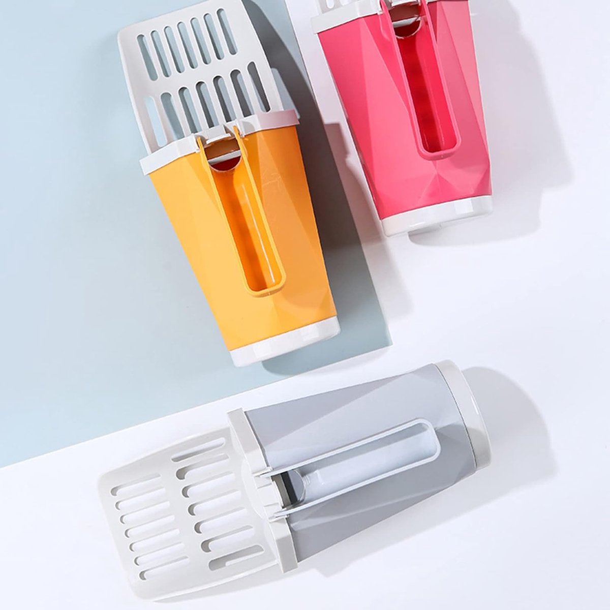 Cat Litter Scoop - Cat Litter Scoop with Collection Bin - Innovative Cat Litter Scoop Set with Waste Bin - Removable Scoop Holder - Large Capacity & Foldable (Yellow) - Image 5