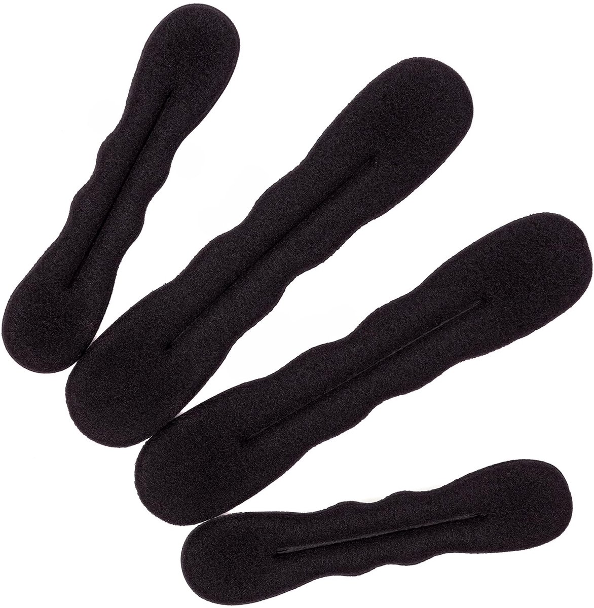 Magic Foam Mushrooms 4-piece – Black, for hairstyles (2 small/2 large) - Image 1