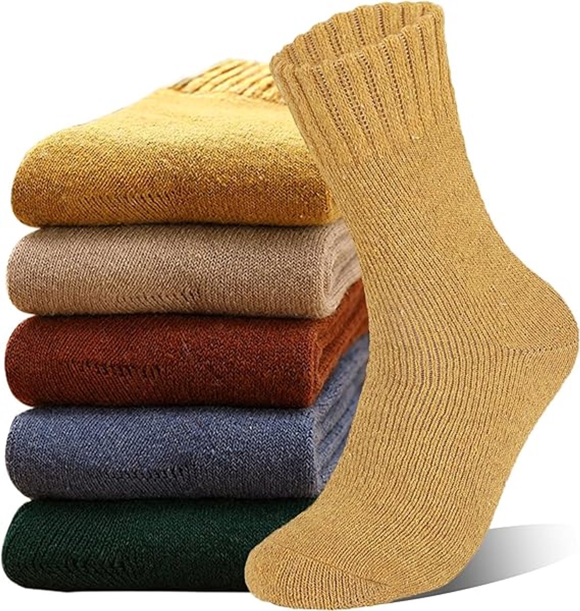 Warm winter socks for women - pack of 5 Pairs Thick Winter Socks - Thermal Men's Socks - extra thick warm socks - perfect birthday or Christmas gift - Non-slip Heel - sizes 35-42 - Image 1