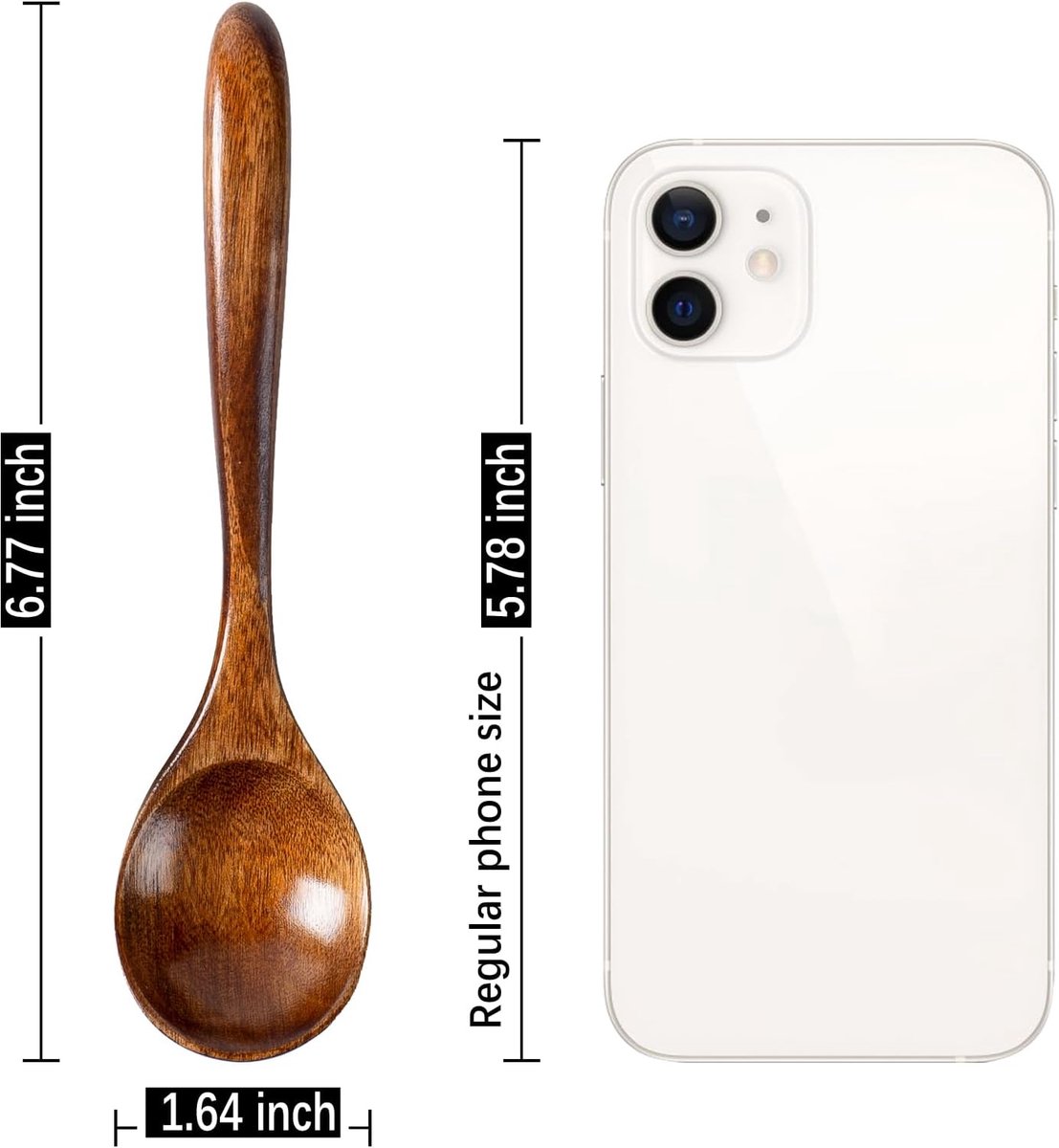 Wooden Spoons - 17cm Bamboo Spoons - Eco-friendly - Versatile Use - Perfect for Honey Jars & Jams (6-piece) - Image 2