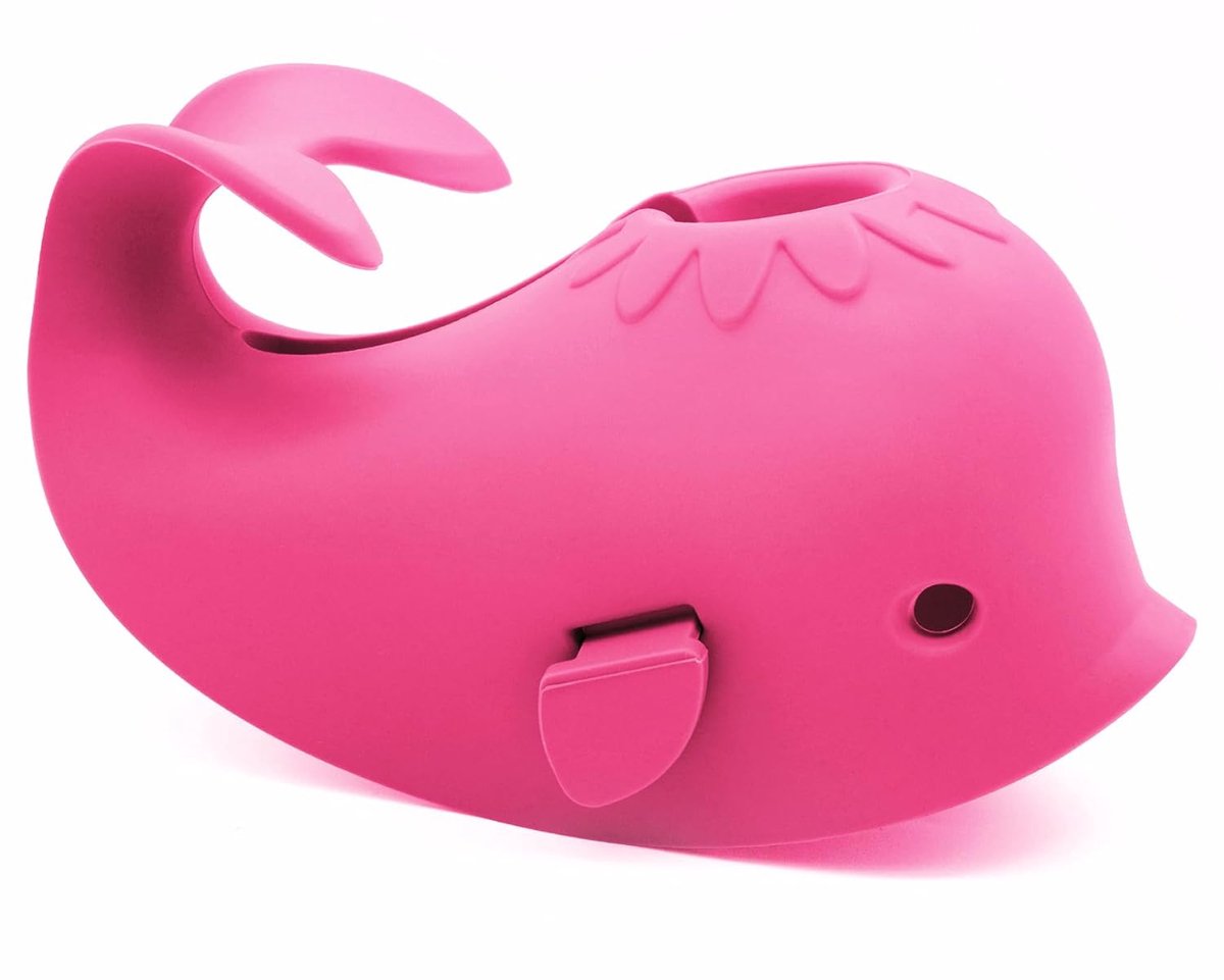 Baby Bath Faucet Cover - Soft silicone safety protector for children, toddlers and babies - Cute whale design, nice bath gift for children - red - Image 1